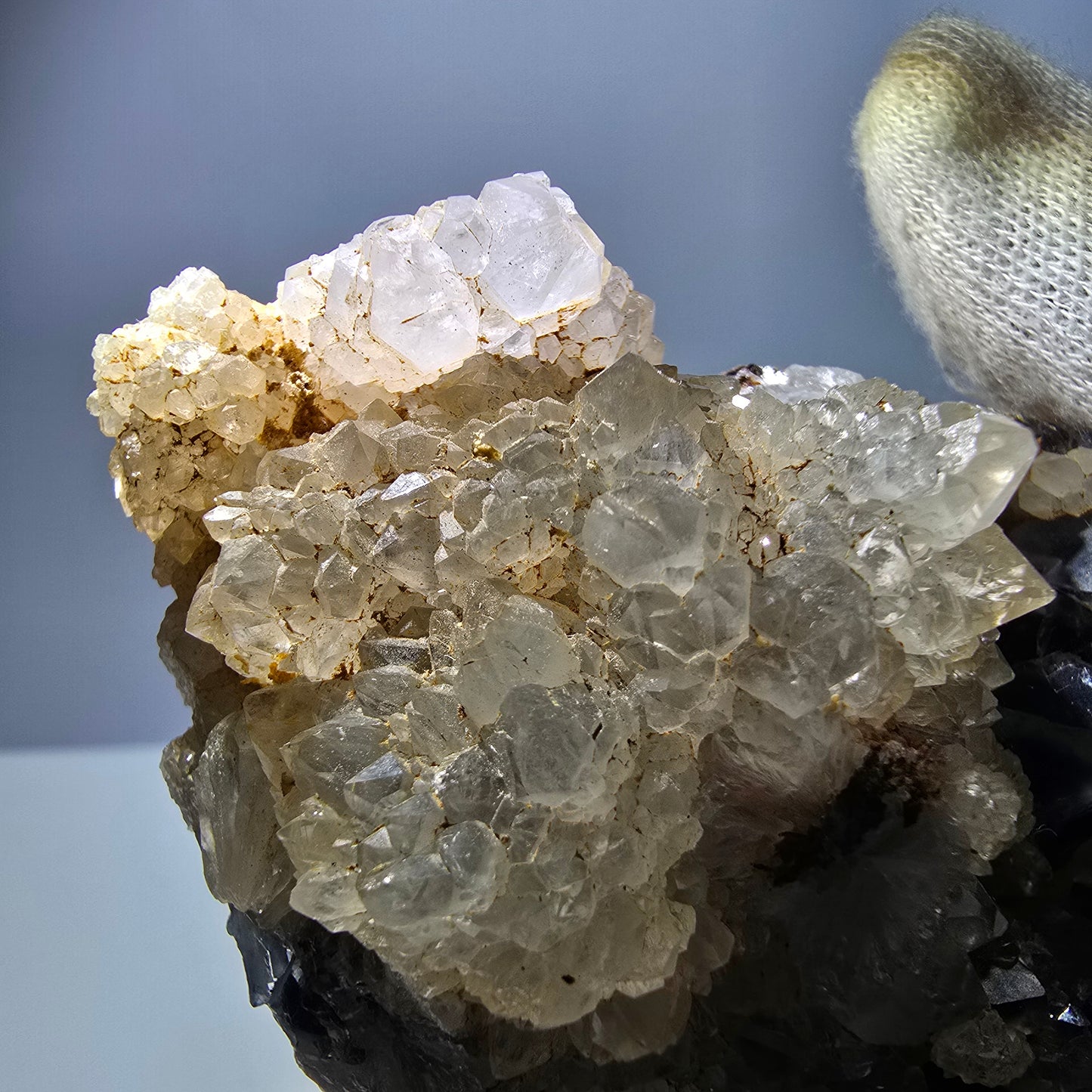 Grand cube de fluorite fantôme, spécimen de quartz bleu vert violet Okorusu, Namibie 95 x 68 x 58 mm
