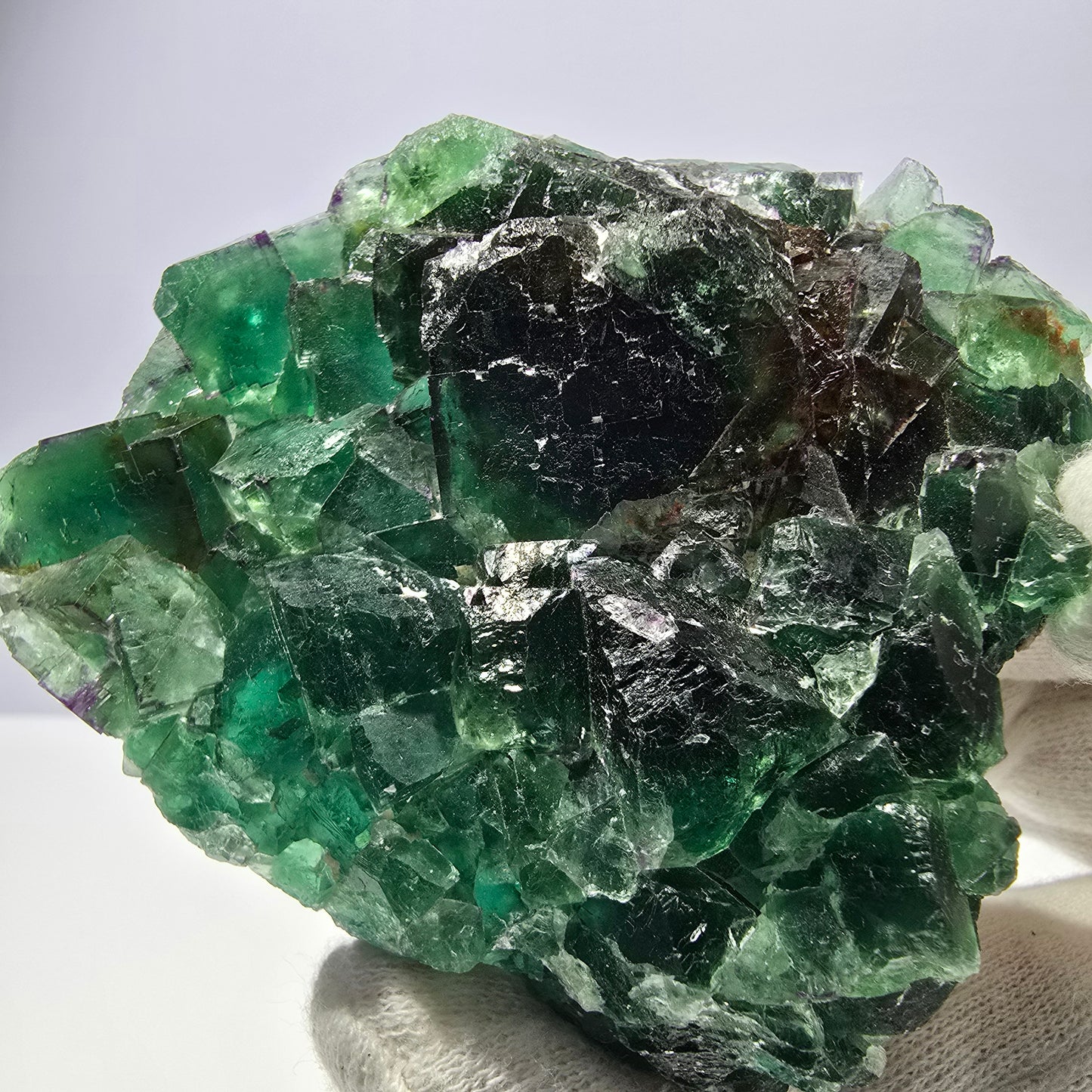 Grand spécimen de cube de fluorite fantôme parqueté, Okorusu zonal, Namibie, 84 x 74 x 23 mm