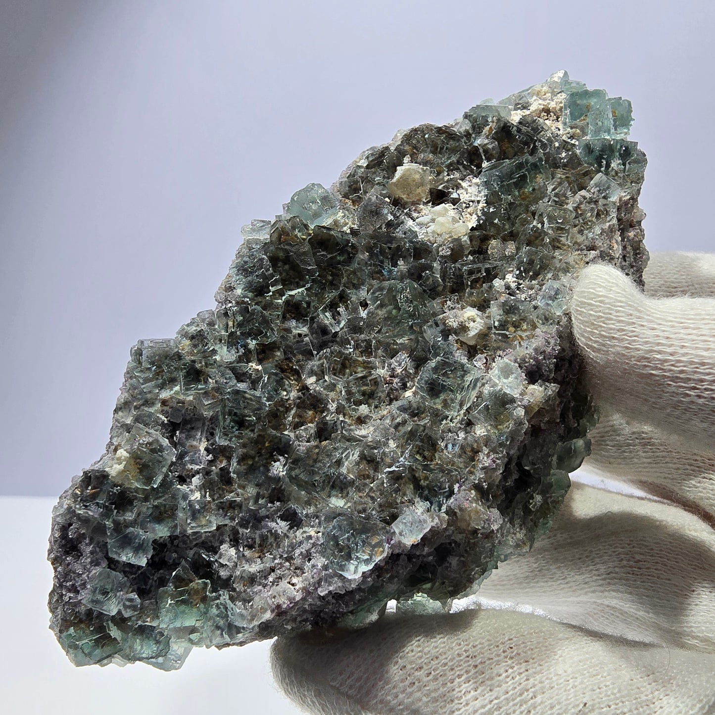 Große Phantom Fluorit Würfel, Quarz Stufe, doppelseitig grün Okorusu Namibia 110*53*36mm