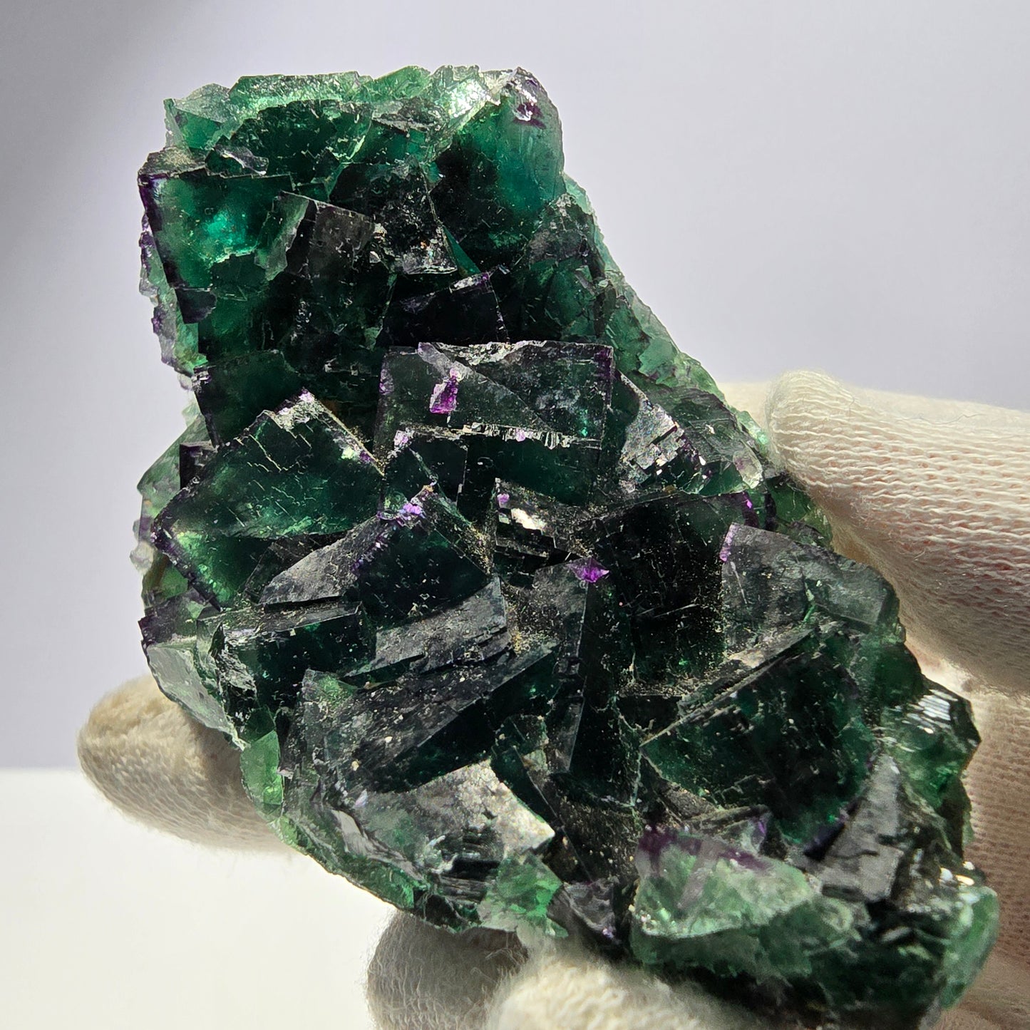 Cube de fluorite fantôme parqueté, zonal Okorusu Namibie 82*57*47mm