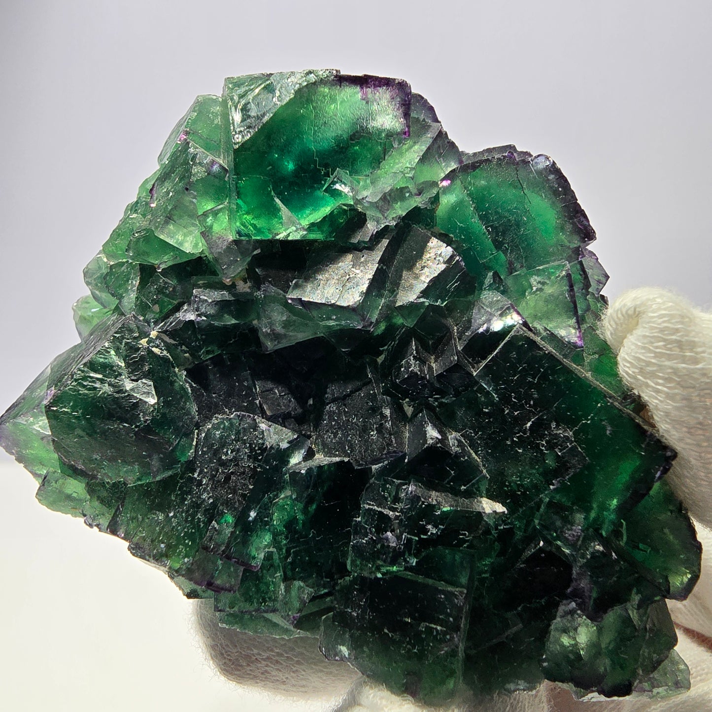 Spécimen de cube de fluorite fantôme, parqueté zonal Okorusu Namibie 74*50*50mm