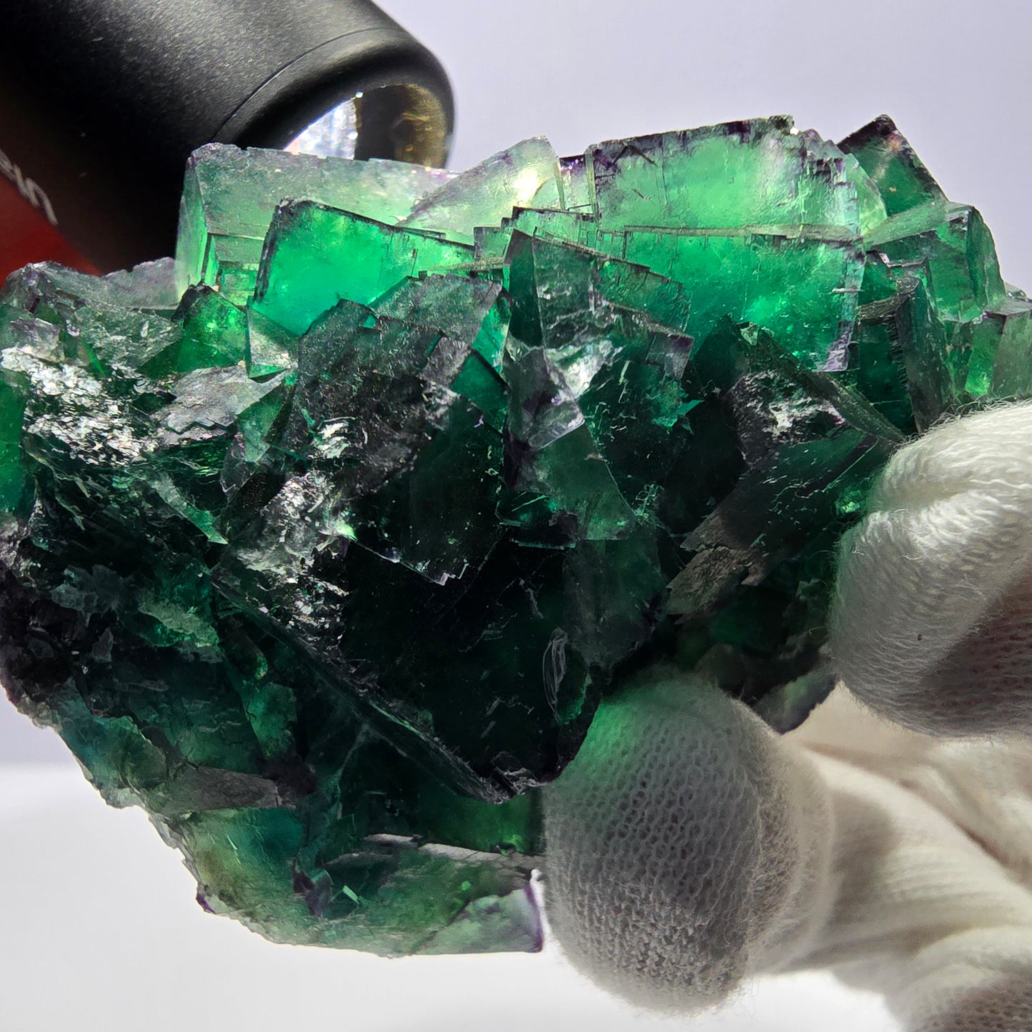 Spécimen de cube de fluorite fantôme, parqueté zonal Okorusu Namibie 74*50*50mm