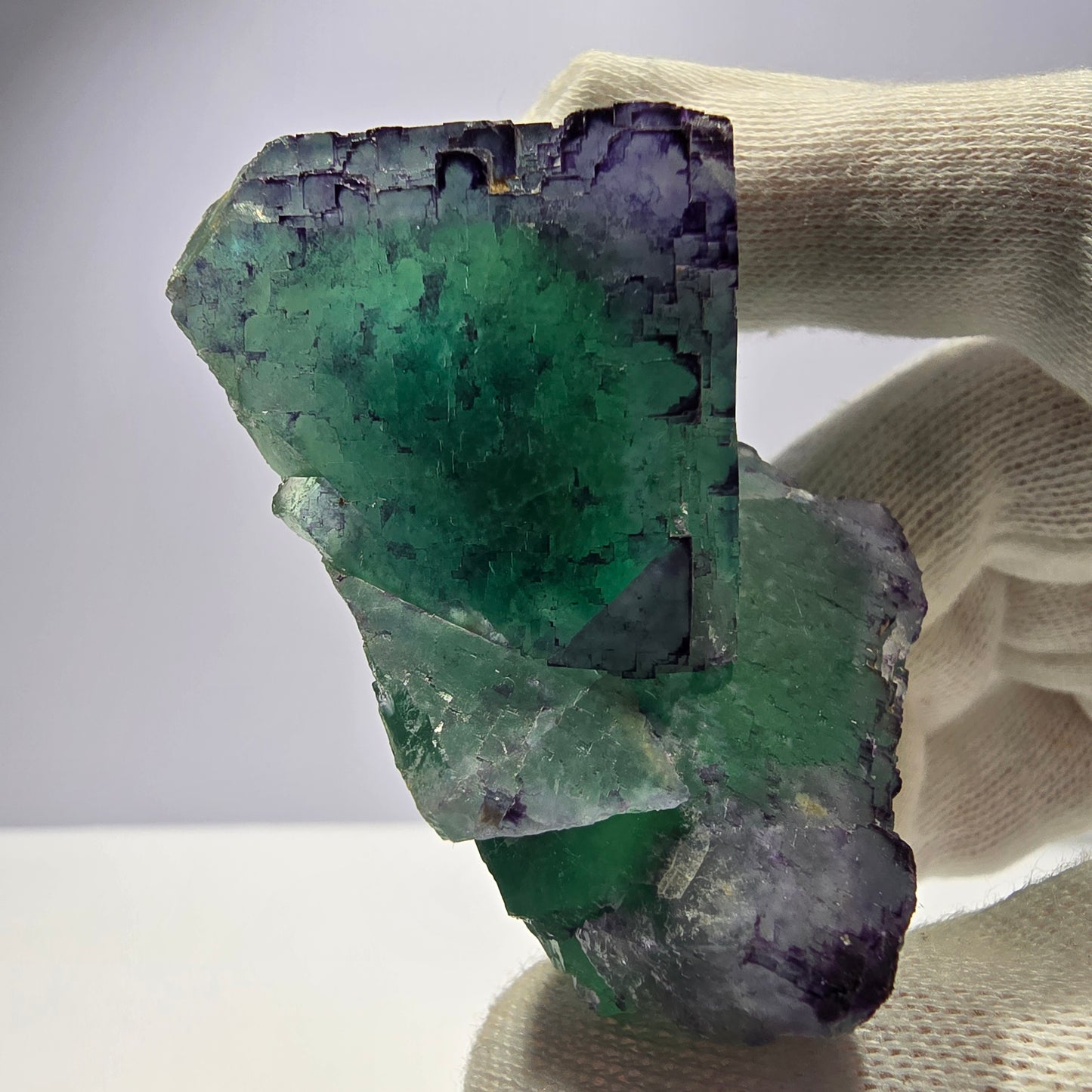 Spécimen de cube de fluorite fantôme, parqueté zonal Okorusu Namibie 65*65*30mm