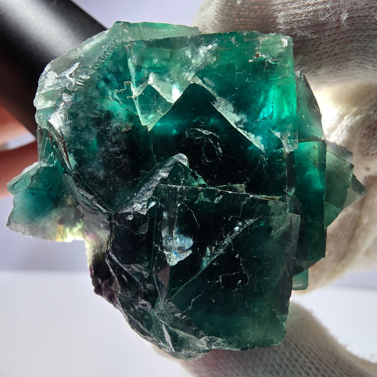Rare spécimen de cube de fluorite fantôme, parqueté vert Okorusu, Namibie, 60 x 46 x 30 mm