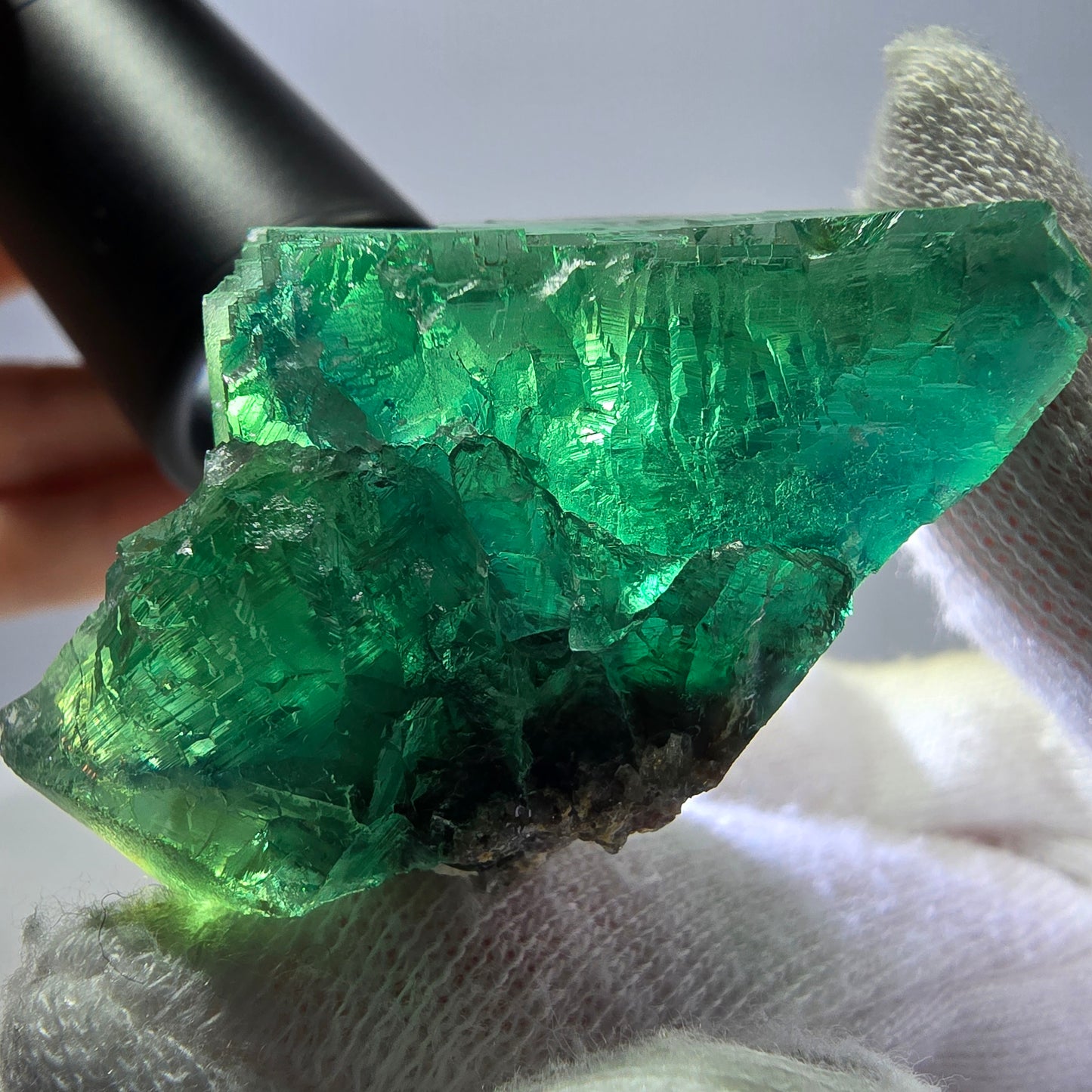 Rare spécimen de cube de fluorite fantôme, parqueté vert Okorusu, Namibie, 52 x 41 x 31 mm