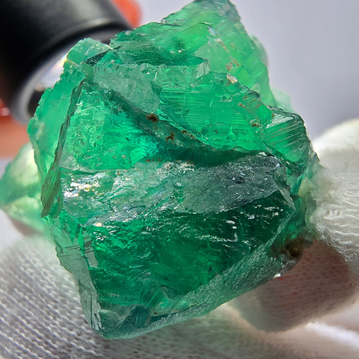 Rare spécimen de cube de fluorite fantôme, parqueté vert Okorusu, Namibie, 47 x 42 x 25 mm
