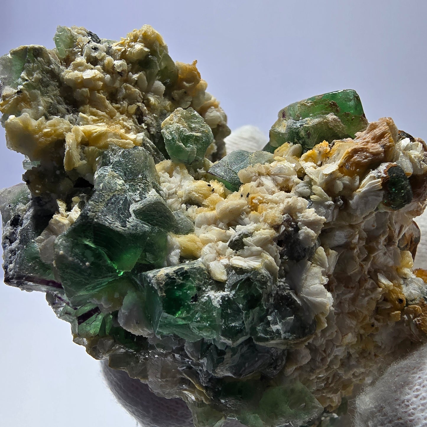 Fluorite fantôme Schörl Tourmaline Muskovite Hyalite Stage Erongo, Namibie 78*45*42mm
