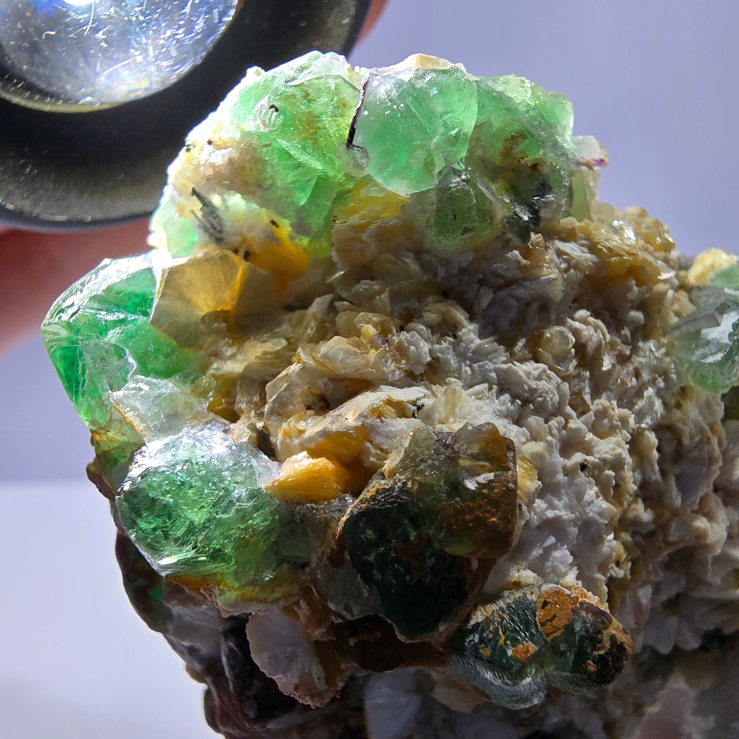 Fluorite fantôme Schörl Tourmaline Muskovite Hyalite Stage Erongo, Namibie 78*45*42mm