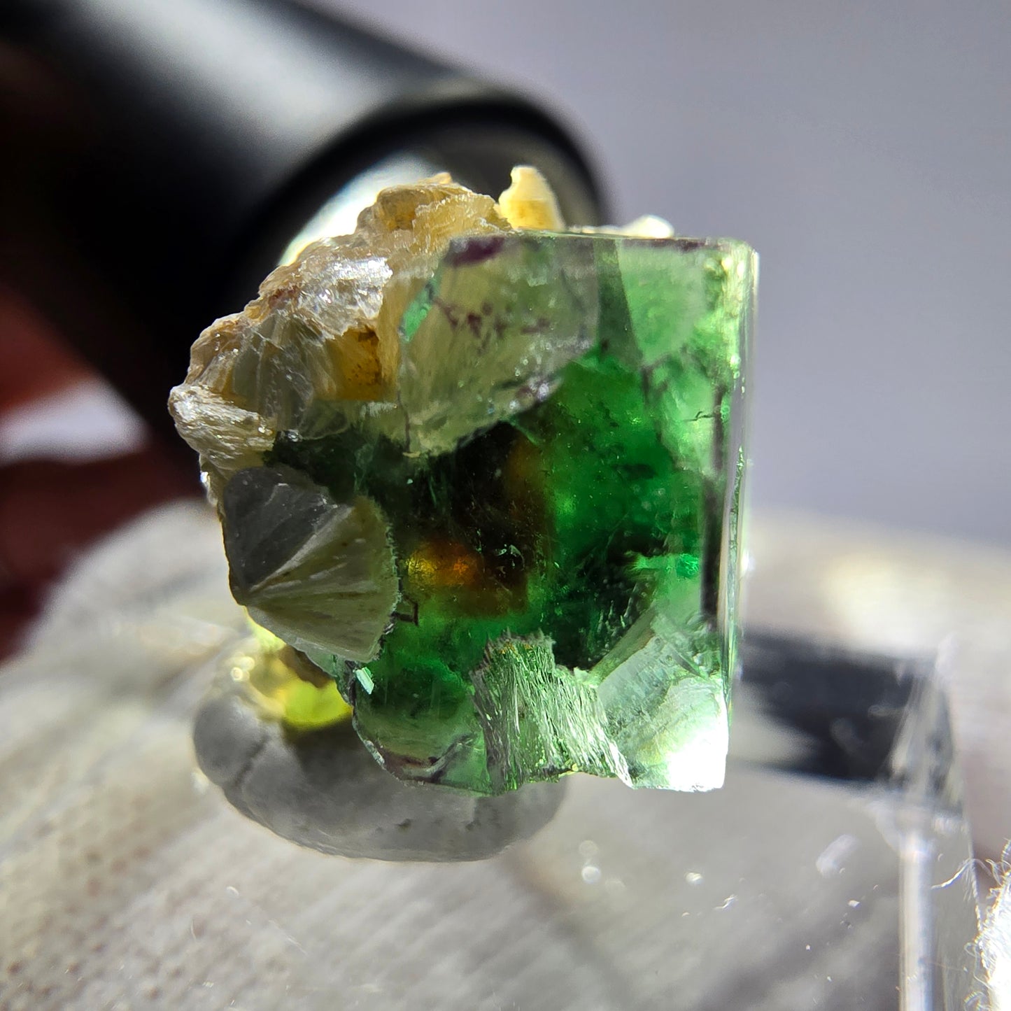 Phantom Fluorit Würfel, Muskovit Stufe Erongo, Namibia 15*15*13