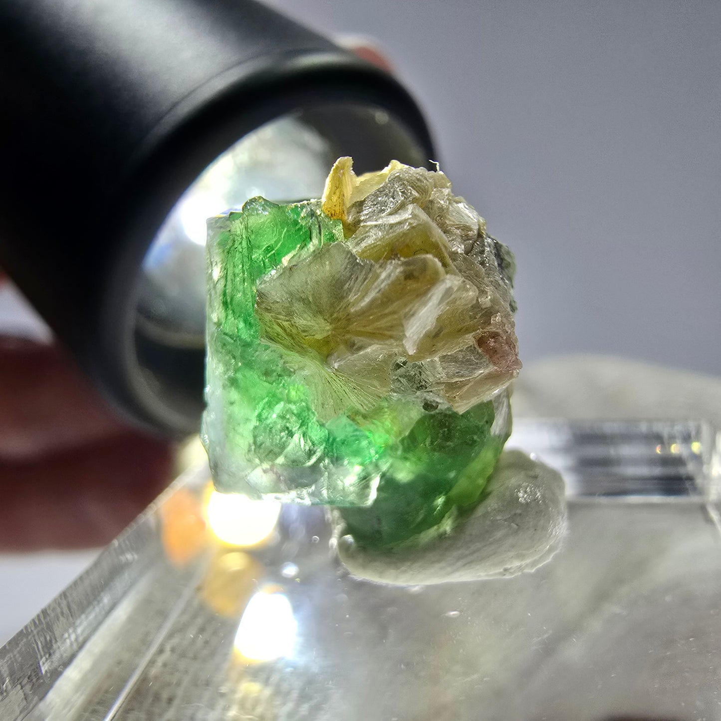 Phantom Fluorit Würfel, Muskovit Stufe Erongo, Namibia 15*15*13