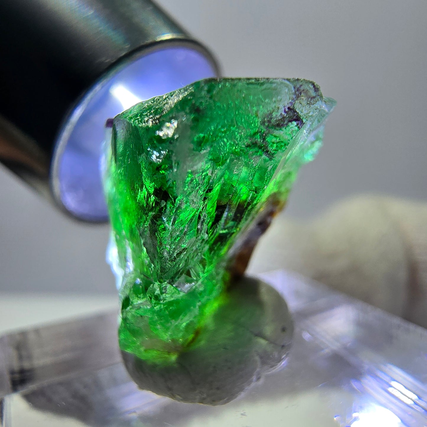 Phantom Fluorit Würfe Stufe, grün weiß lila zonal Erongo, Namibia 16*16*12mm