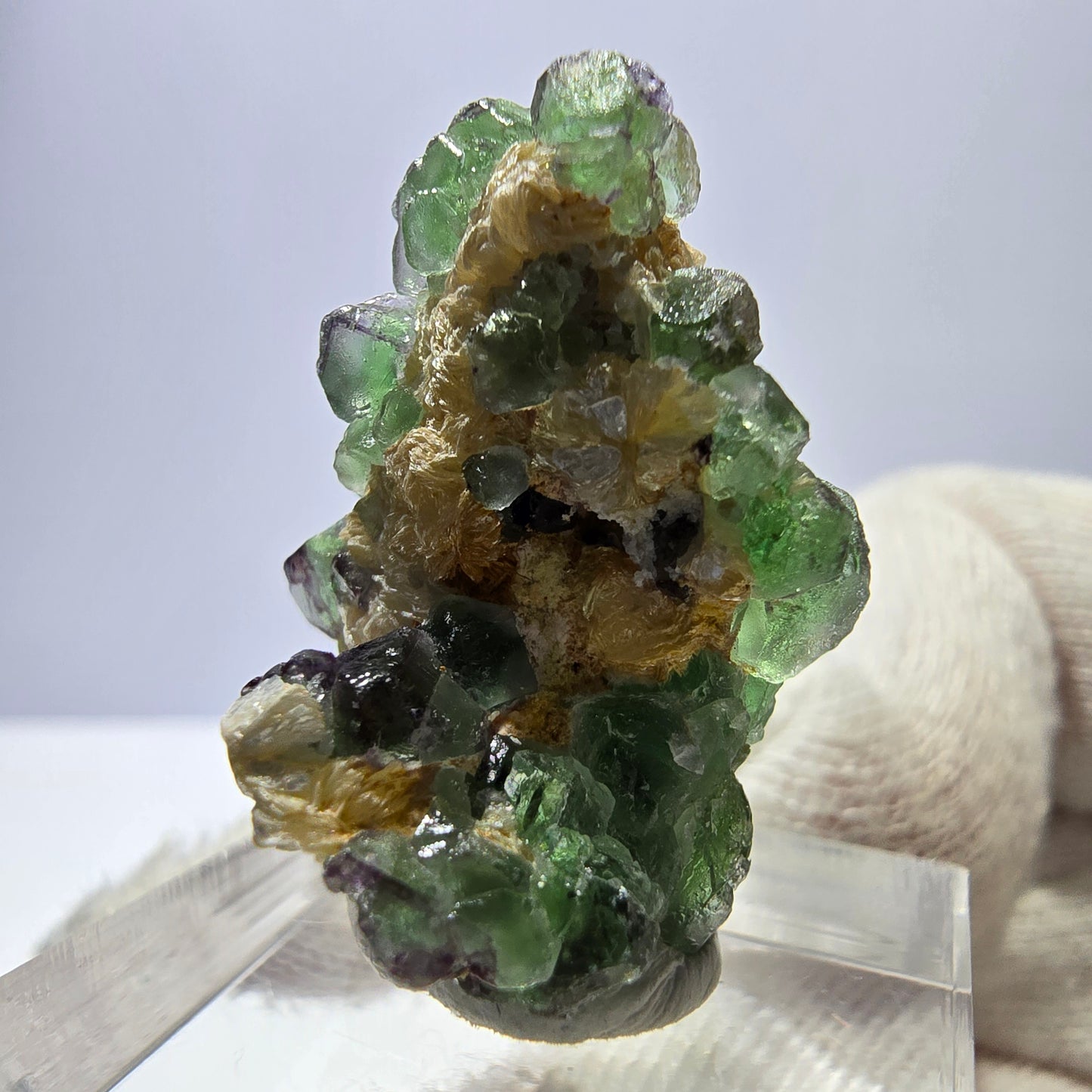 Cube de fluorite fantôme, spécimen de tourmaline scholle muscovite, Erongo, Namibie, 27 x 21 x 22 mm
