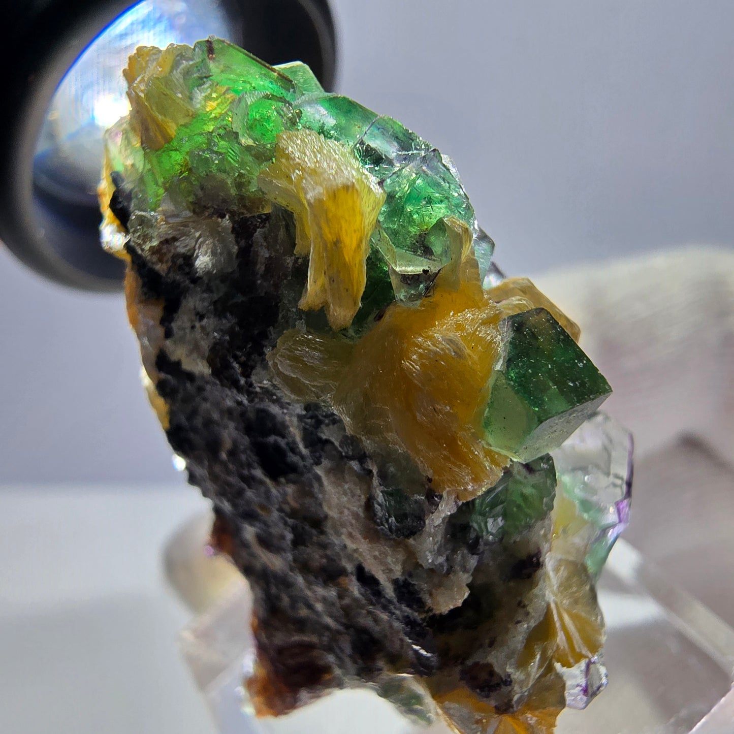 Cube de fluorite fantôme, spécimen de tourmaline scholle muscovite, Erongo, Namibie, 40 x 28 x 21 mm