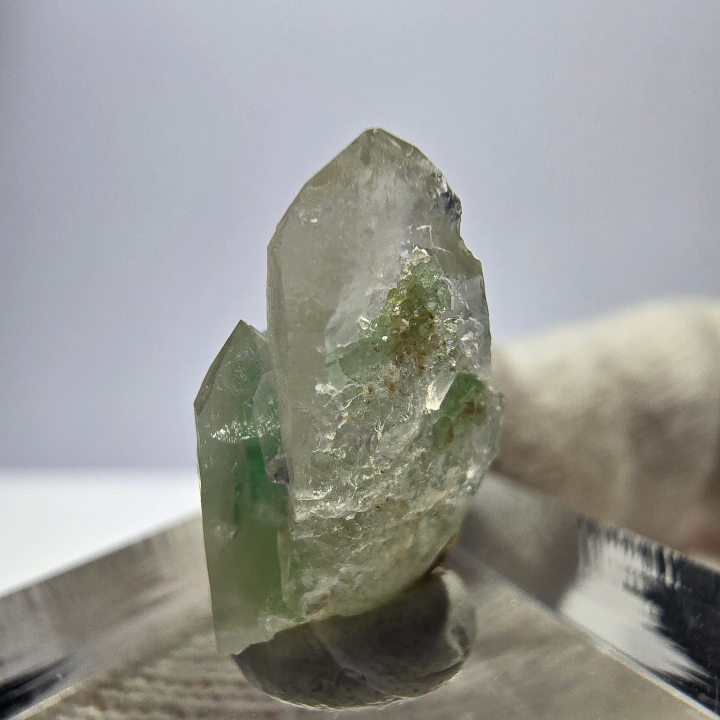 Cube de fluorite fantôme, spécimen de quartz fumé, Erongo, Namibie, 19 x 10 x 12 mm