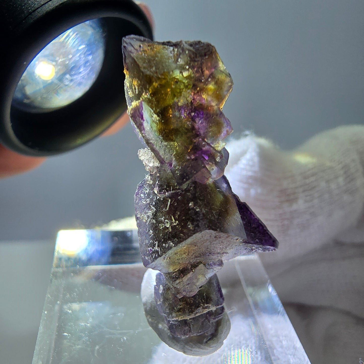 Phantom Fluorit Würfe Stufe, lila gelb Erongo, Namibia 31*16*11mm