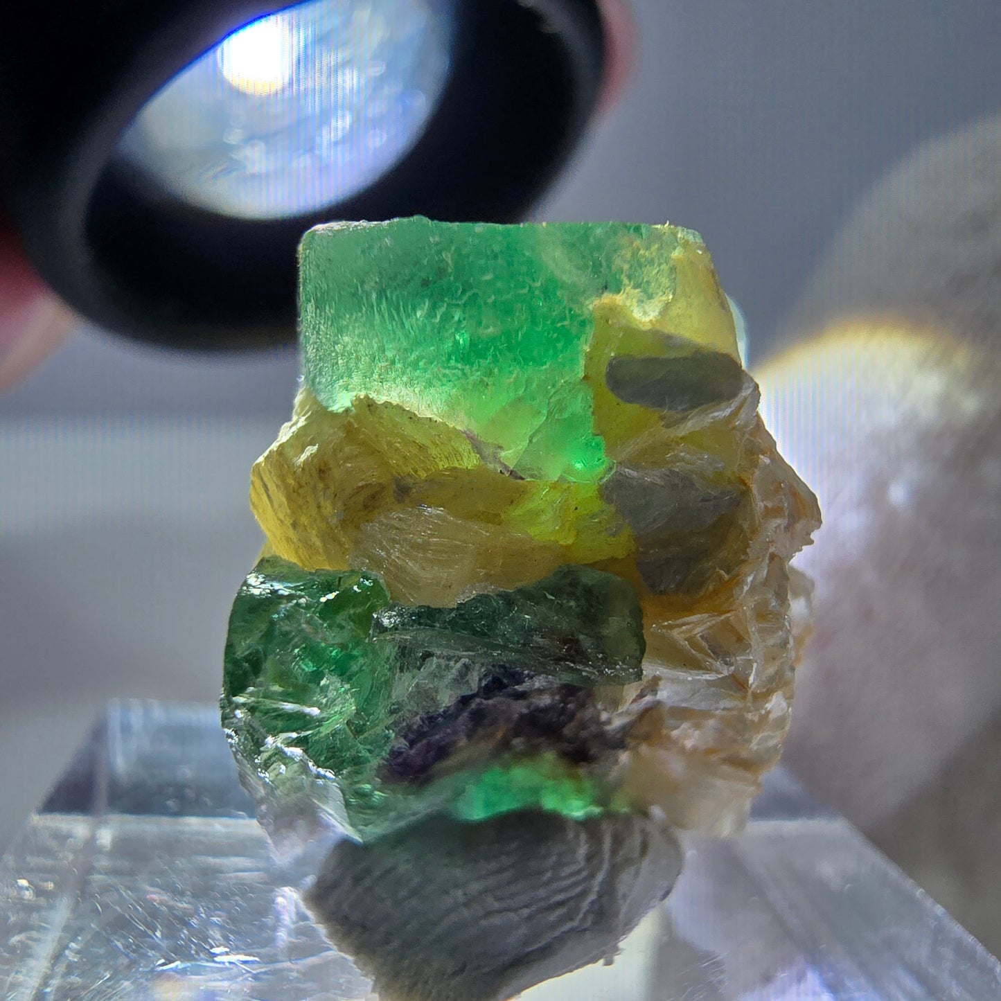 Cube de fluorite fantôme, spécimen de muscovite, Erongo, Namibie, 20 x 16 x 15 mm