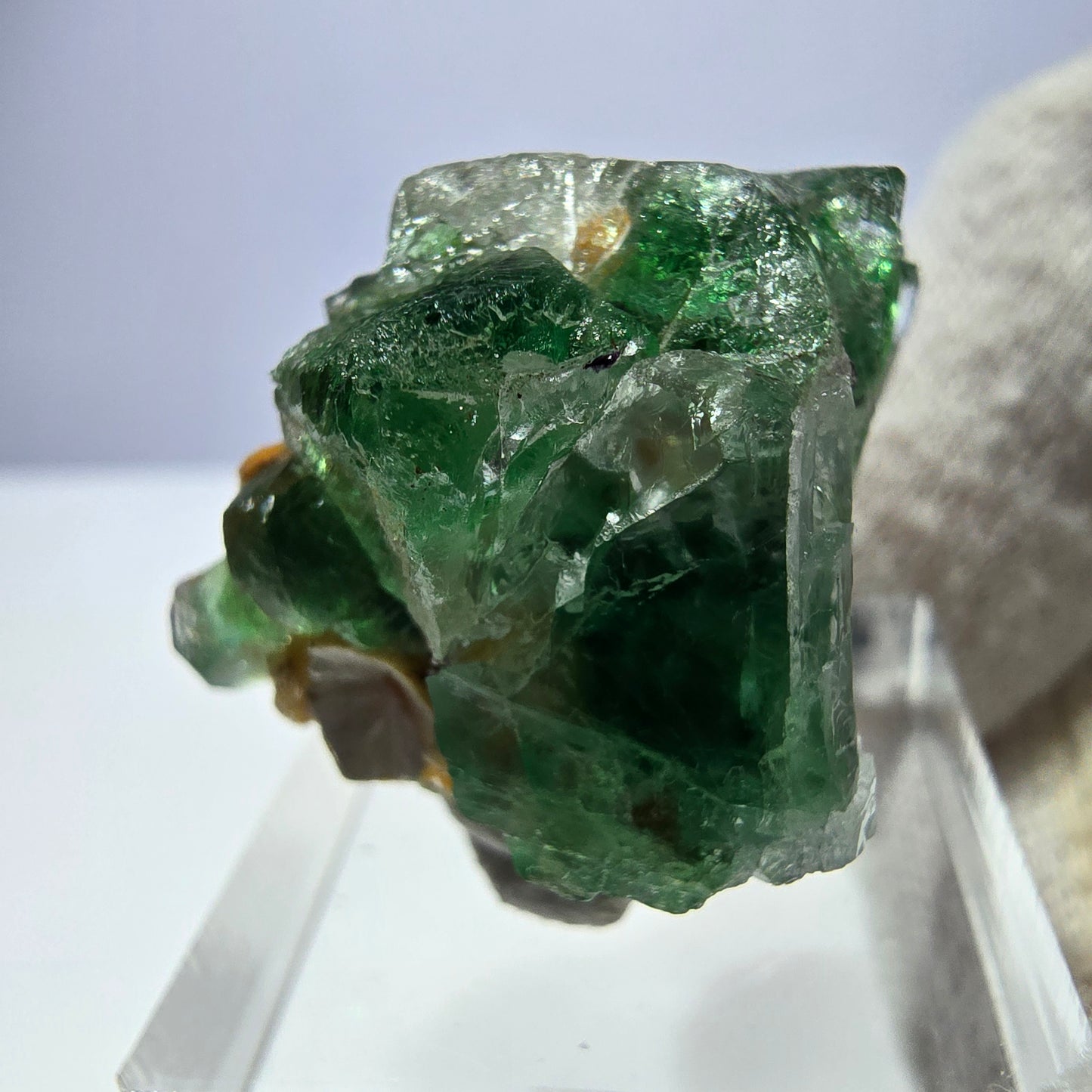 Cube de fluorite fantôme, spécimen de muscovite, Erongo, Namibie, 30 x 23 x 21 mm