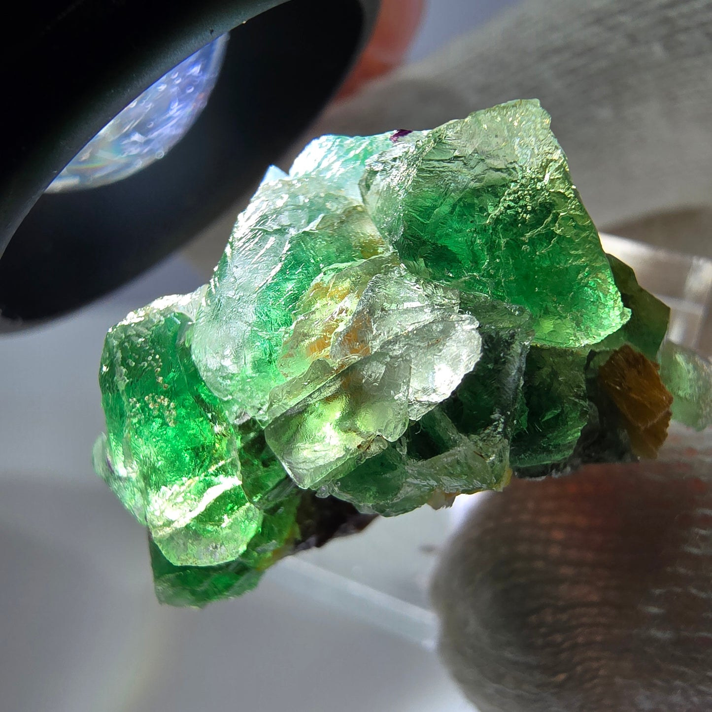 Cube de fluorite fantôme, spécimen de muscovite, Erongo, Namibie, 30 x 23 x 21 mm