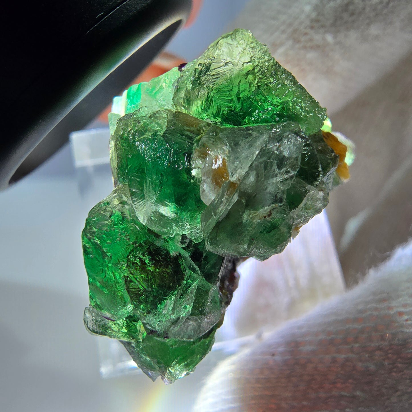 Cube de fluorite fantôme, spécimen de muscovite, Erongo, Namibie, 30 x 23 x 21 mm