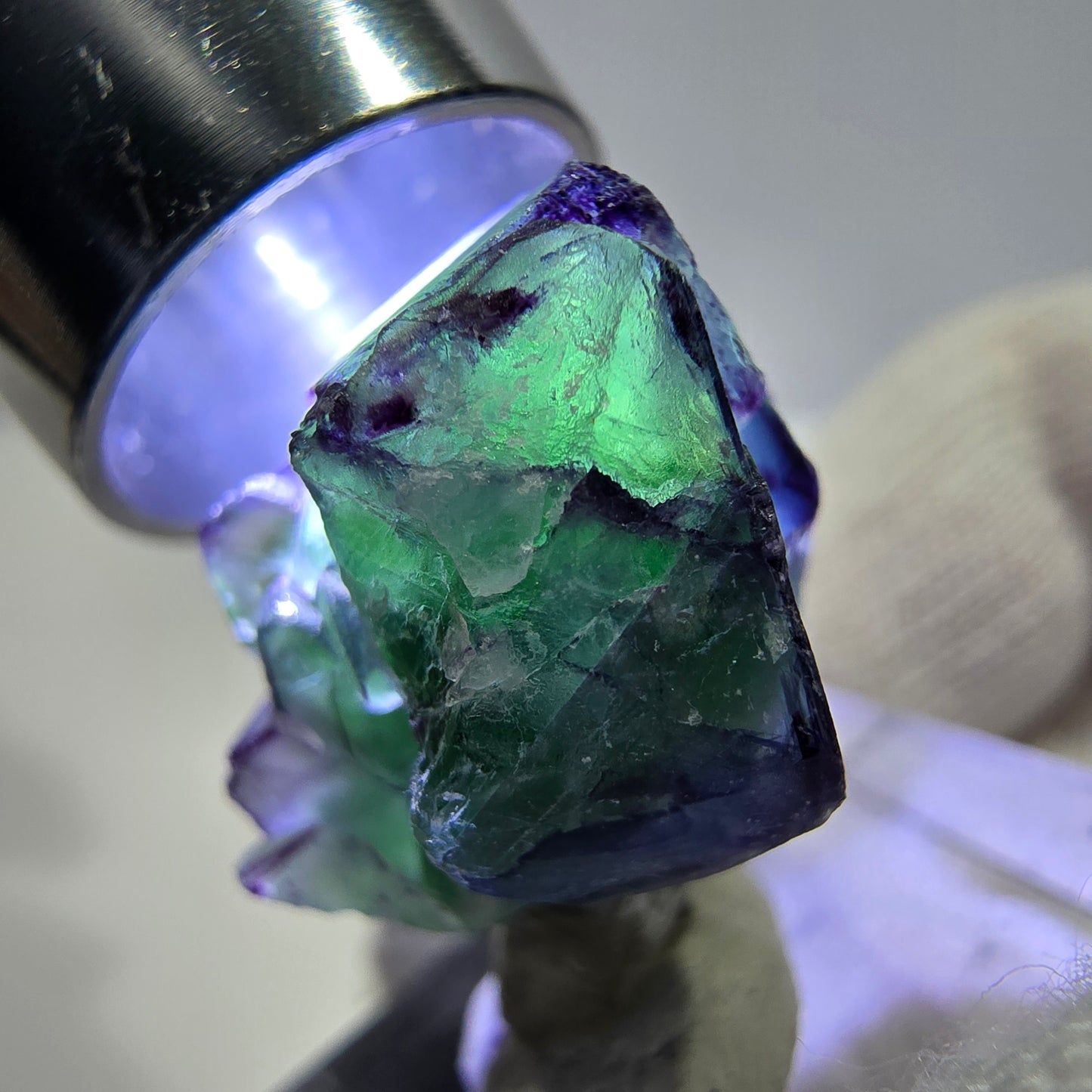 Fluorite fantôme zonale, muscovite, tourmaline Schörl, quartz fumé Erongo, Namibie 27*20*17 mm