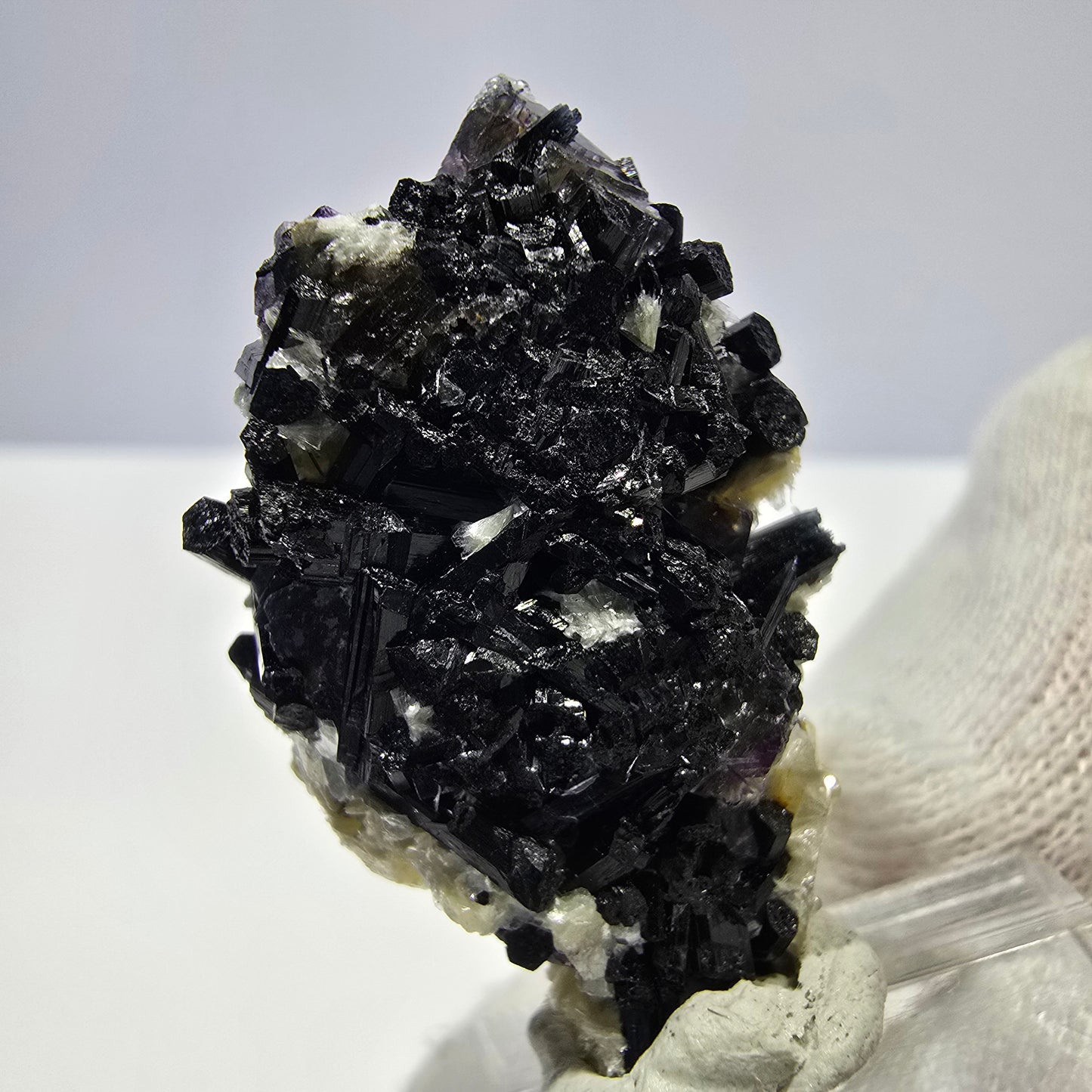 Cubes de fluorite fantôme colorés, tourmaline scholle muscovite hyalite, Erongo, Namibie, 36 x 24 x 15 mm