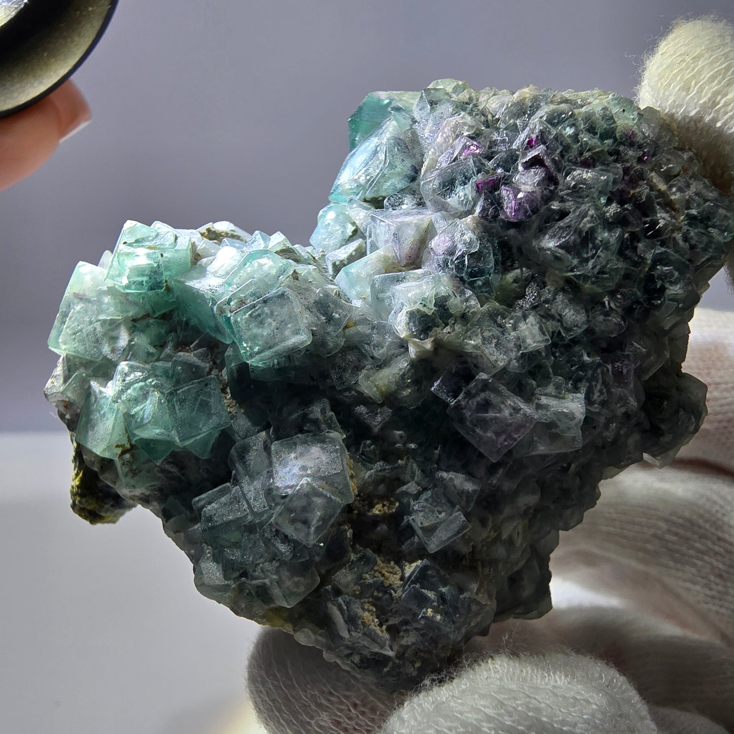 Cube de fluorite fantôme zonal, spécimen de tourmaline Schorl, Erongo, Namibie, 56 x 49 x 41 mm