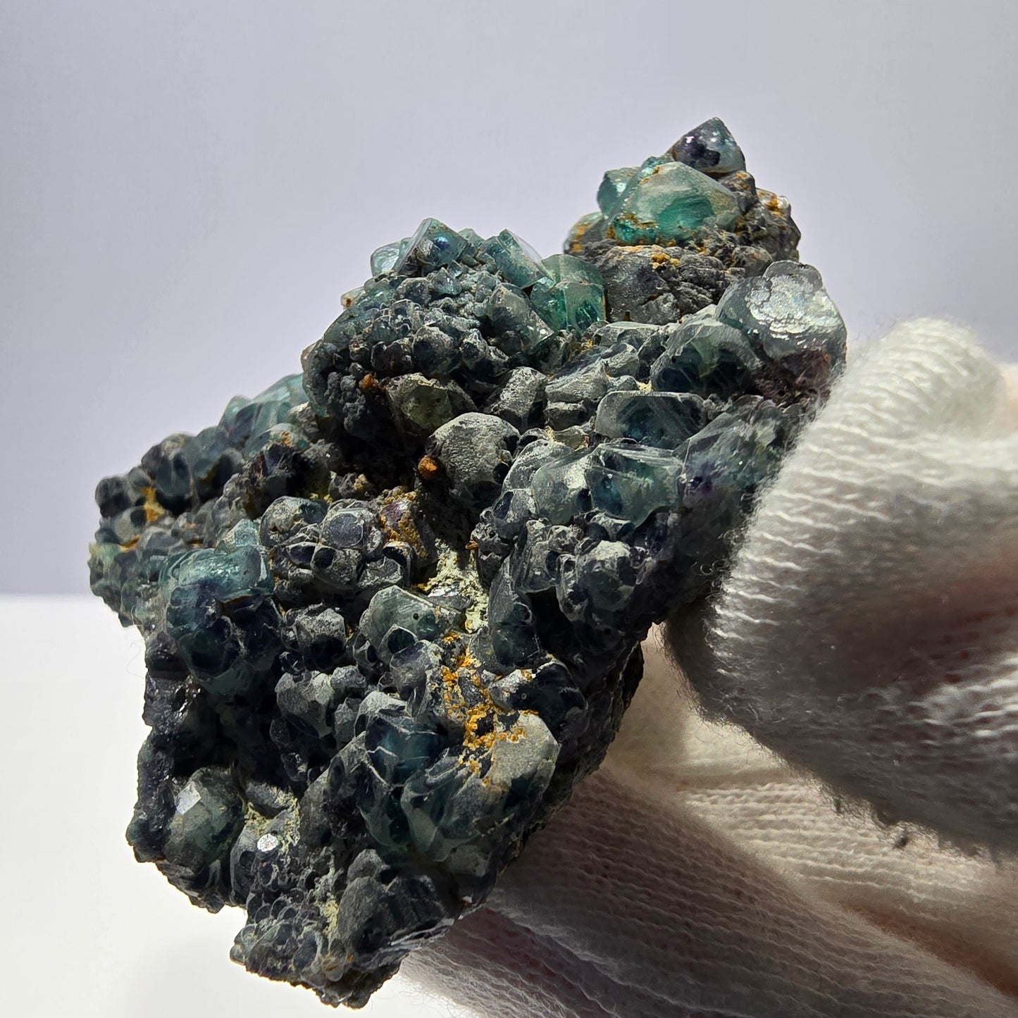 Cube de fluorite fantôme zonal, spécimen de tourmaline Schorl, Erongo, Namibie, 59 x 47 x 23 mm