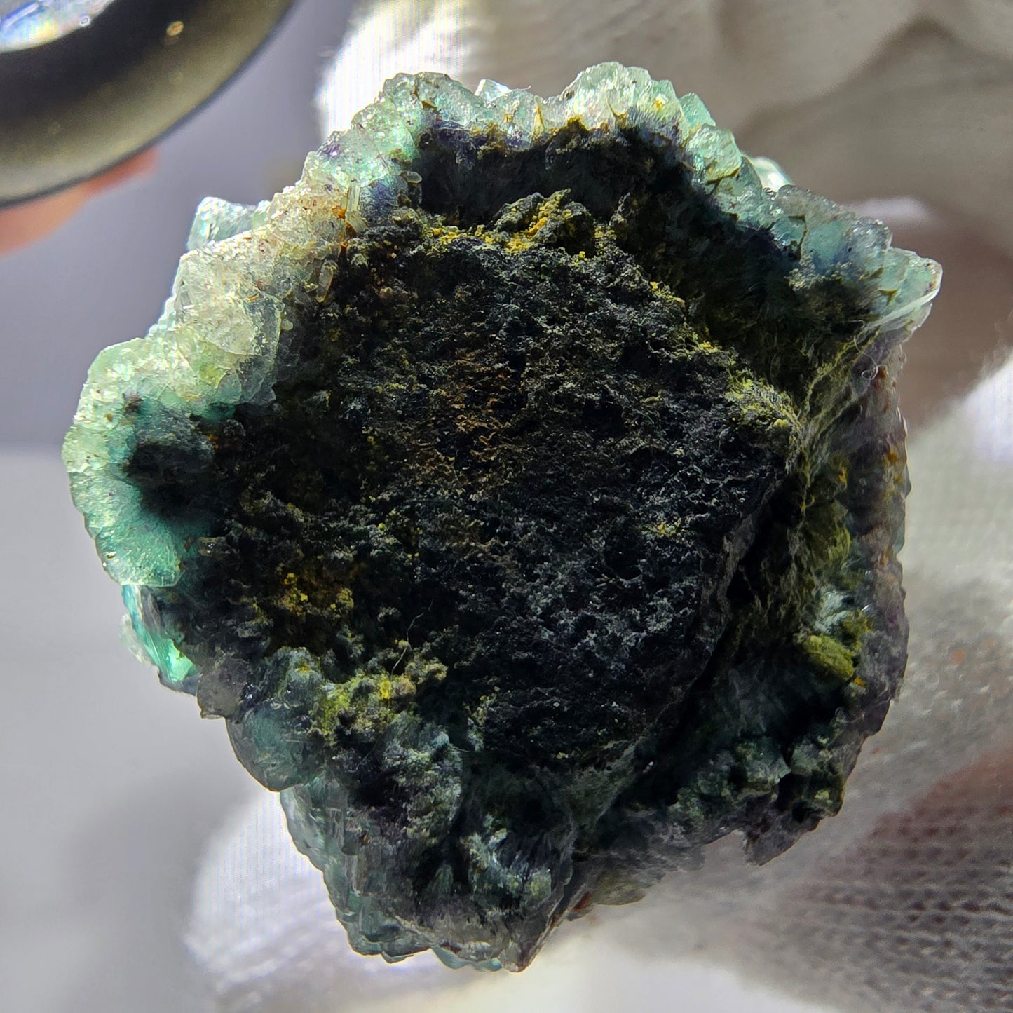 Cube de fluorite fantôme zonal, spécimen de tourmaline Schorl, Erongo, Namibie, 72 x 33 x 31 mm