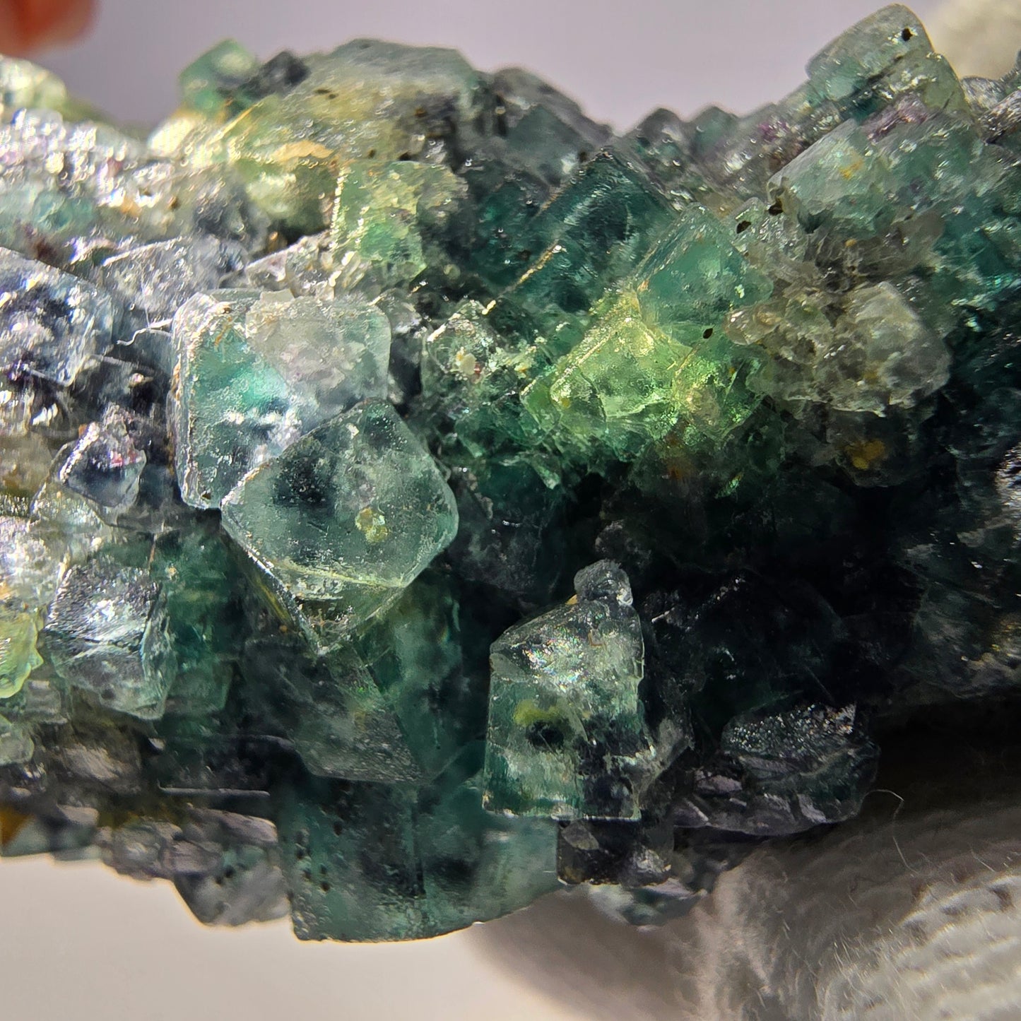 Cube de fluorite fantôme zonal, spécimen de tourmaline Schorl, Erongo, Namibie, 72 x 33 x 31 mm