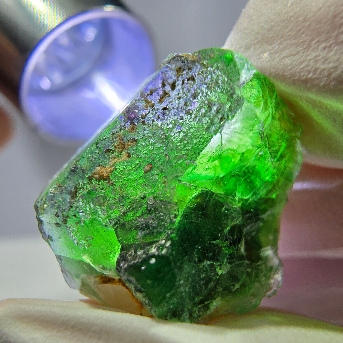 Cube de fluorite fantôme, spécimen de muscovite, Erongo, Namibie, 19 x 16 x 16 mm