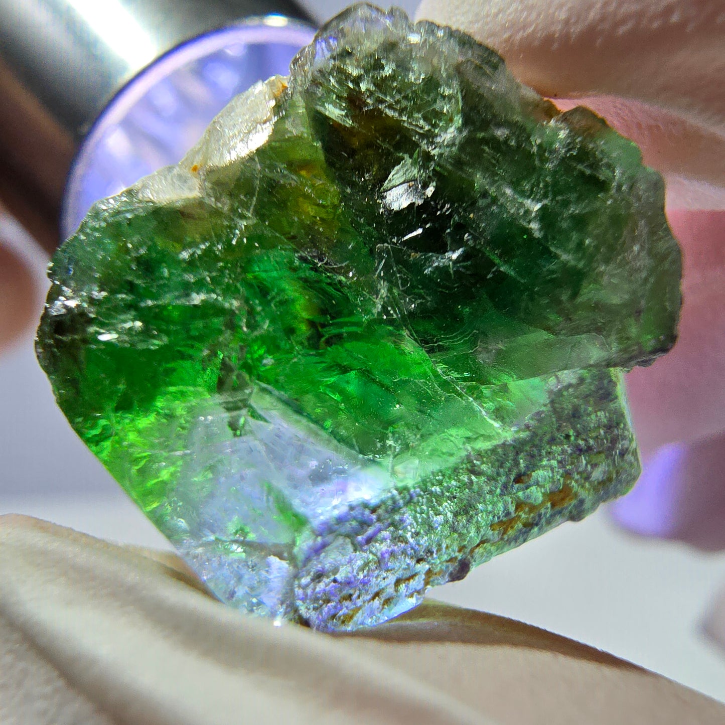 Cube de fluorite fantôme, spécimen de muscovite, Erongo, Namibie, 19 x 16 x 16 mm