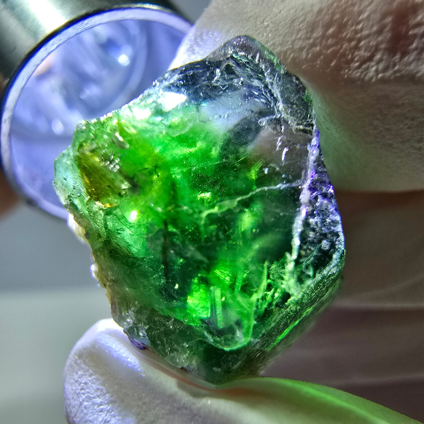 Cube de fluorite fantôme, spécimen de muscovite, Erongo, Namibie, 19 x 16 x 16 mm