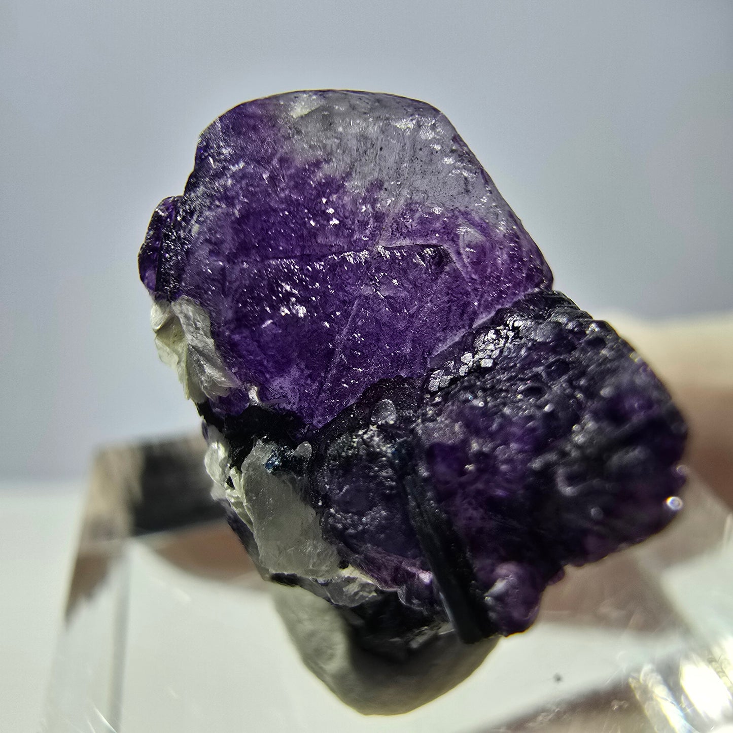 Fluorite fantôme, Moscovite, Schörl Tourmaline Erongo, Namibie 20*13*12mm