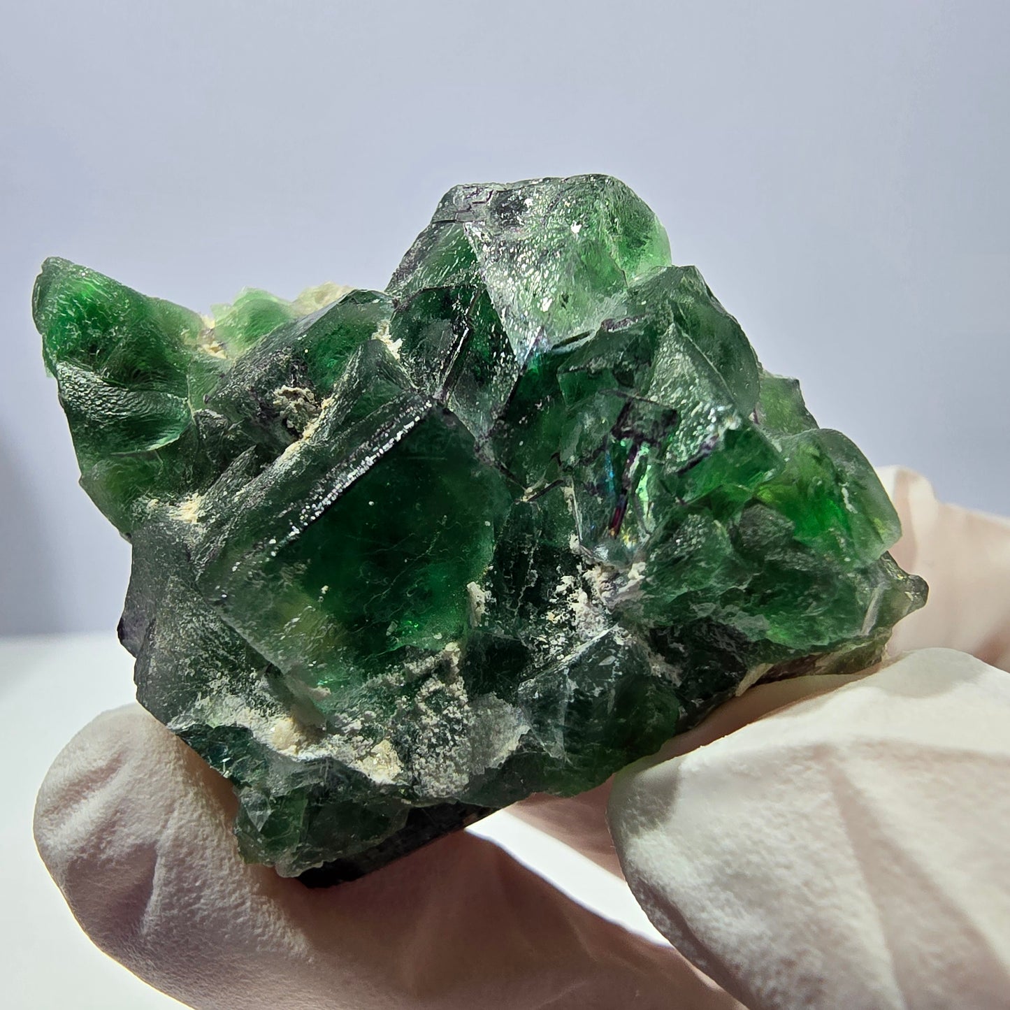 Cube de fluorite fantôme, spécimen de tourmaline scholle muscovite hyalite, Erongo, Namibie, 42 x 36 x 28 mm