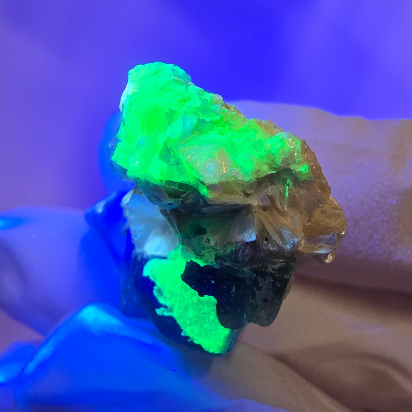 Cube de fluorite fantôme, zonal, muscovite, spécimen d'hyalite, Erongo, Namibie, 22 x 19 x 16 mm