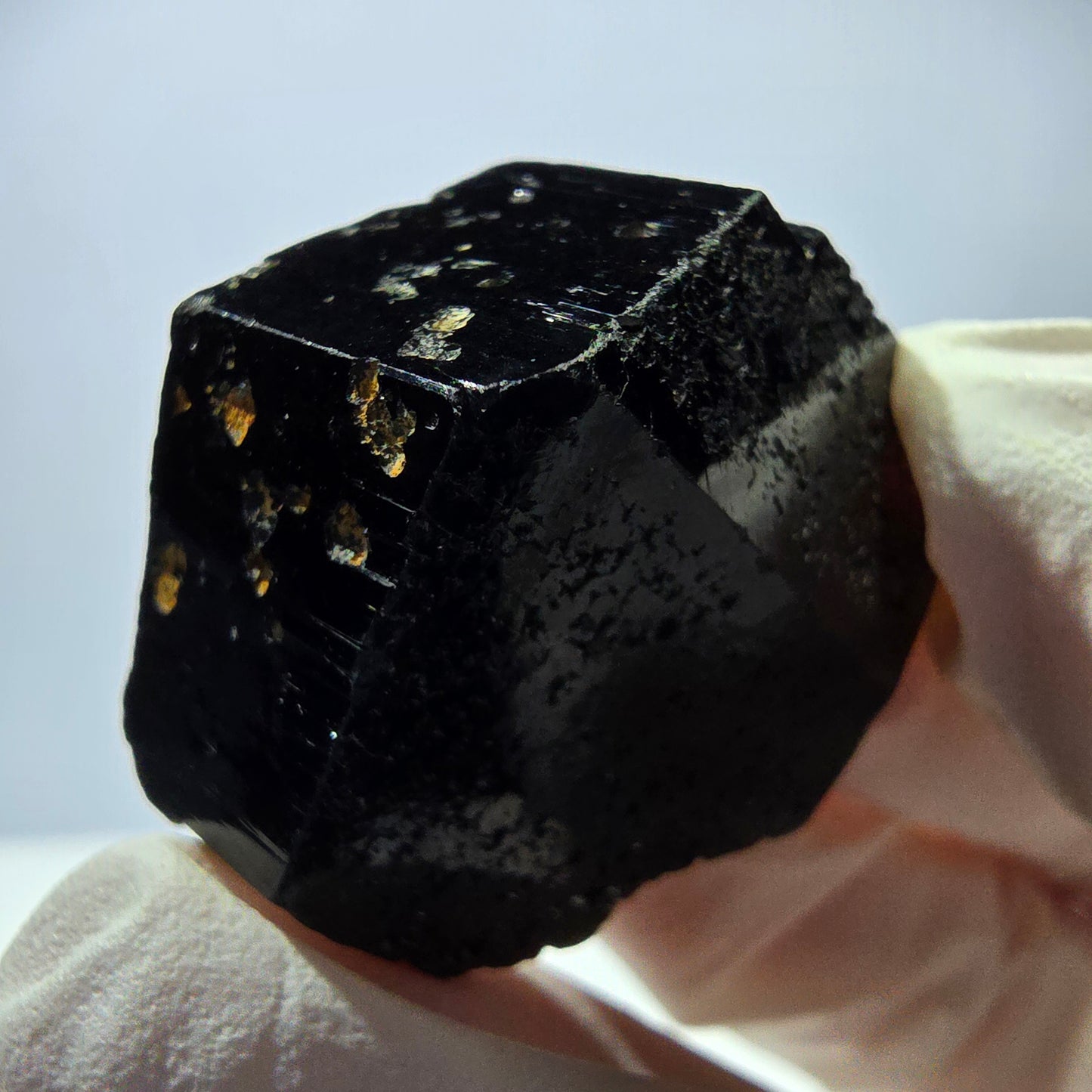 Cristal de tourmaline Schorl étoilée rare, Erongo noir, Namibie, 29 x 27 x 17 mm