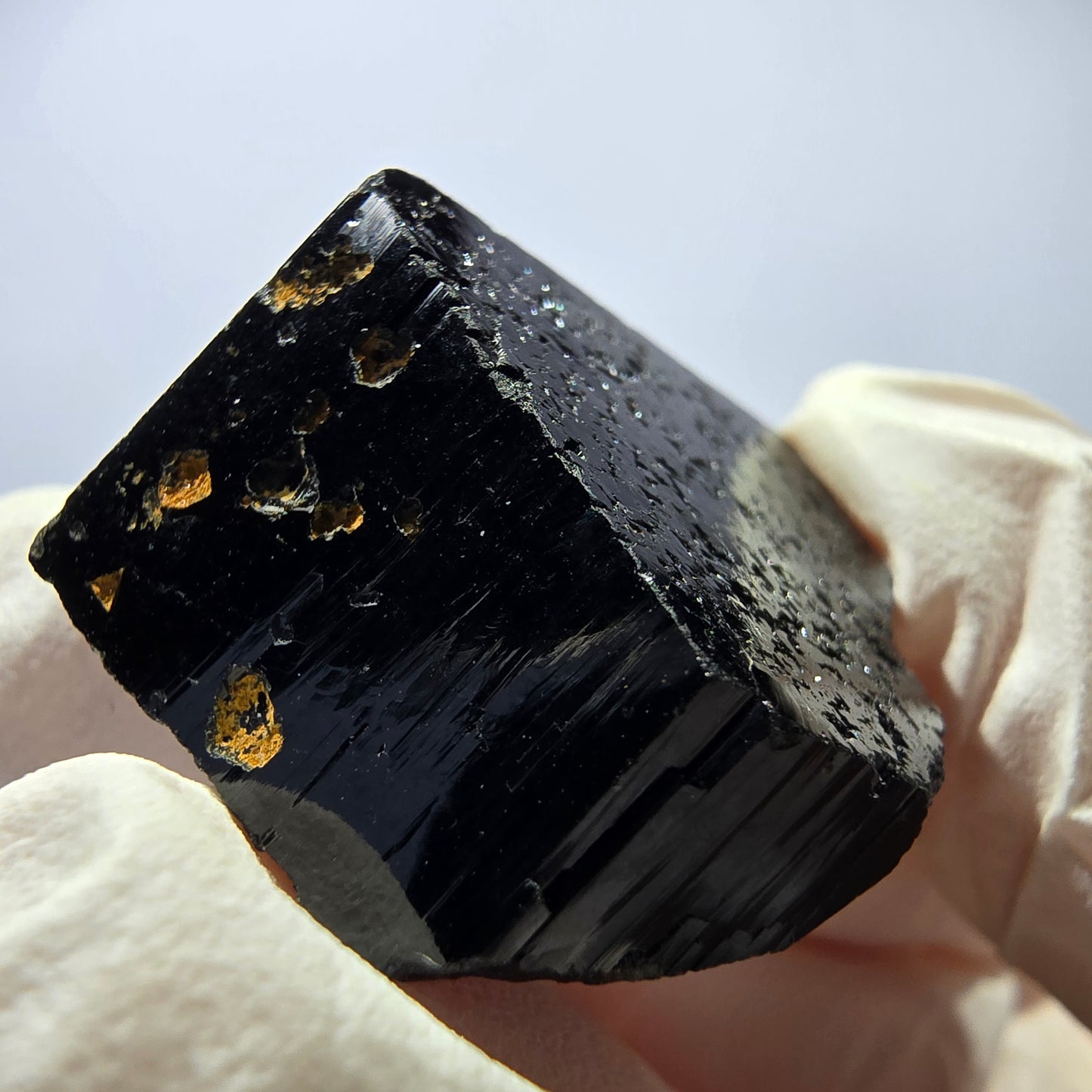 Cristal de tourmaline Schorl étoilée rare, Erongo noir, Namibie, 29 x 27 x 17 mm