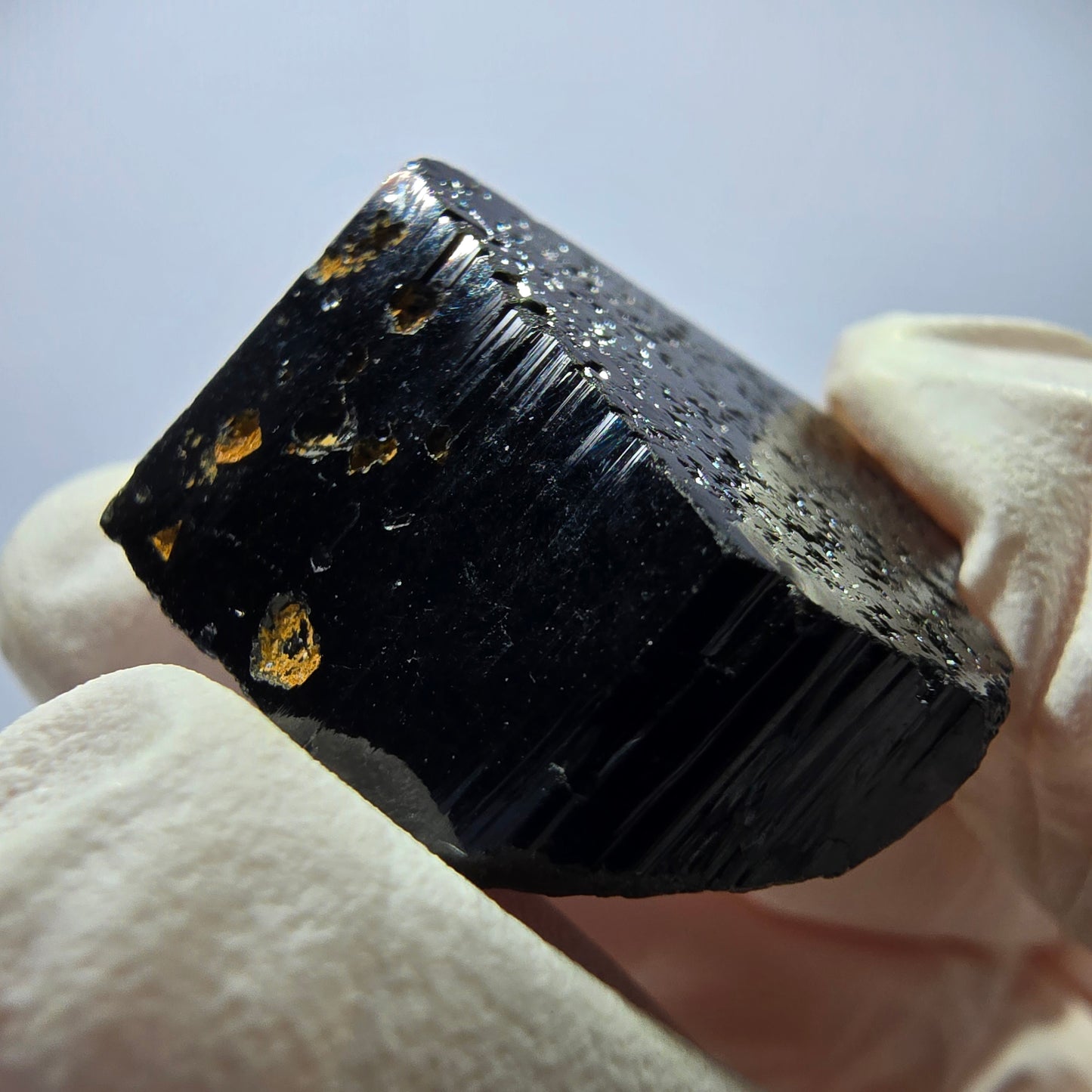 Cristal de tourmaline Schorl étoilée rare, Erongo noir, Namibie, 29 x 27 x 17 mm