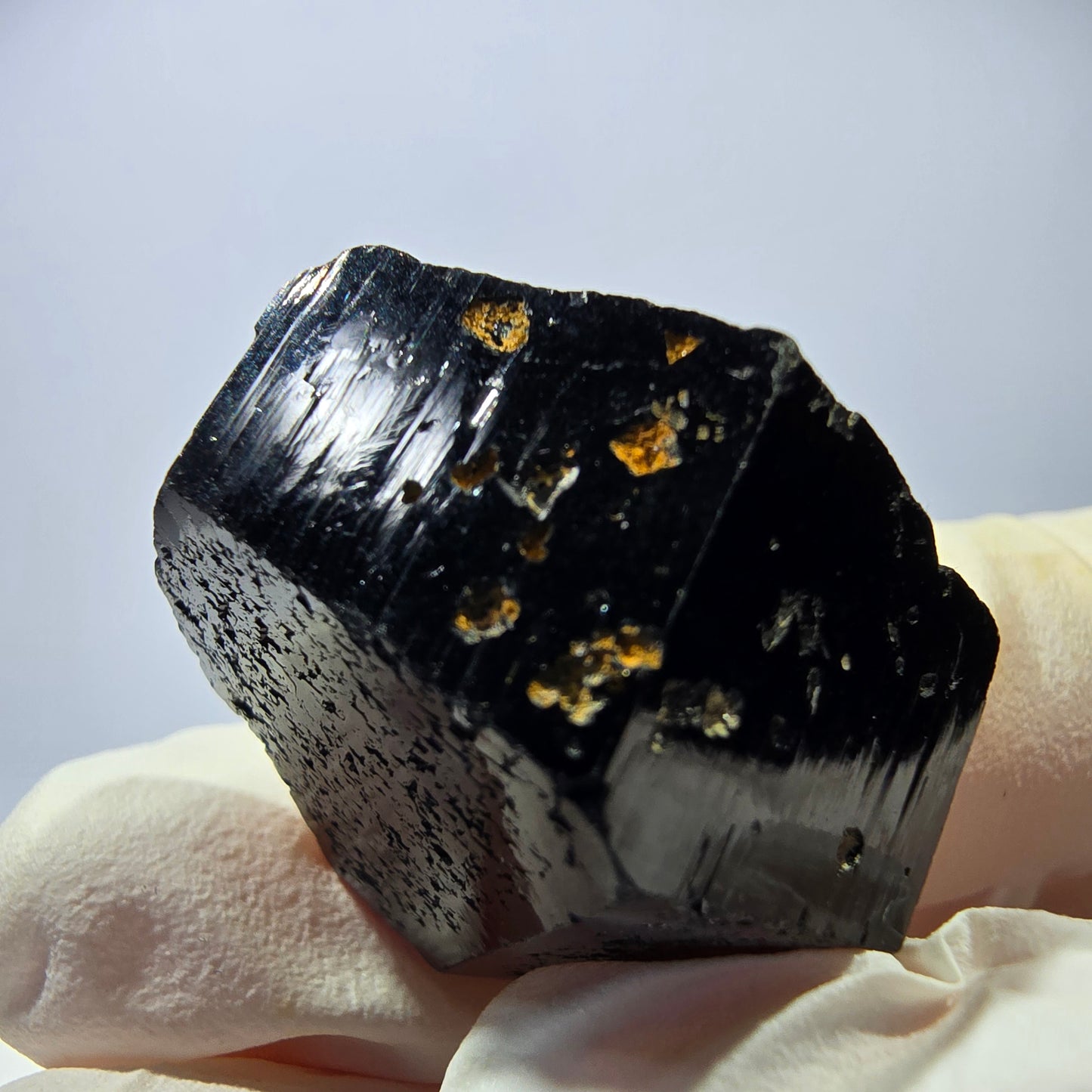 Cristal de tourmaline Schorl étoilée rare, Erongo noir, Namibie, 29 x 27 x 17 mm