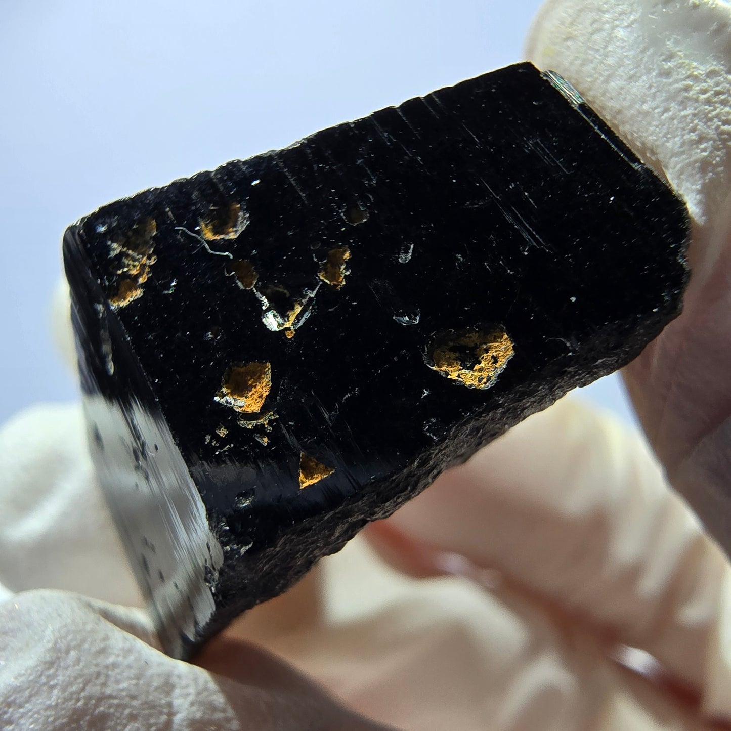 Cristal de tourmaline Schorl étoilée rare, Erongo noir, Namibie, 29 x 27 x 17 mm
