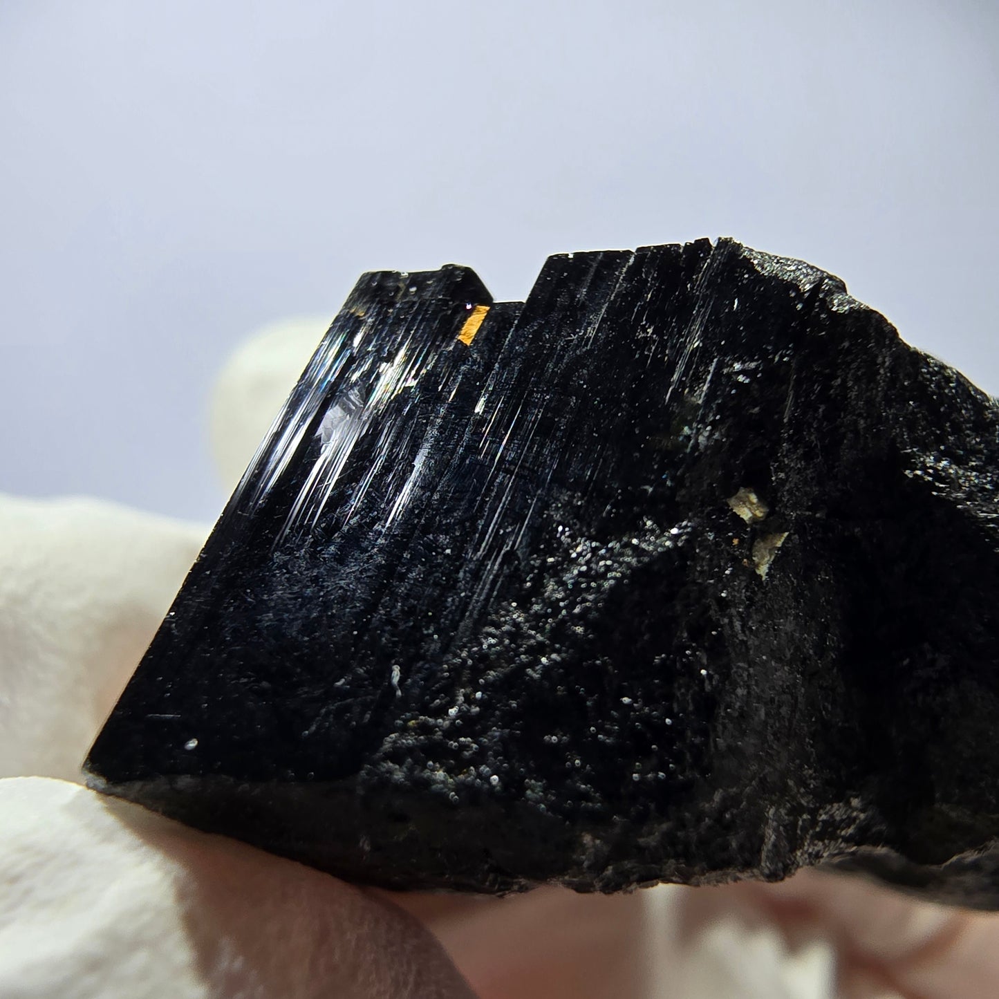 Cristal de tourmaline Schorl étoilée rare, Erongo noir, Namibie, 30 x 25 x 20 mm