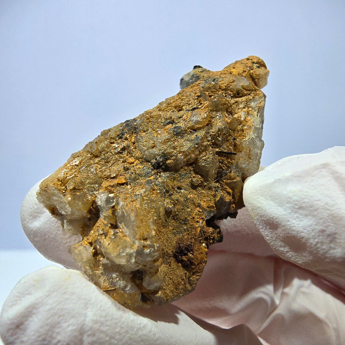 Rare spécimen de tourmaline Schorl et de quartz fumé, Erongo, Namibie, 44 x 24 x 17 mm