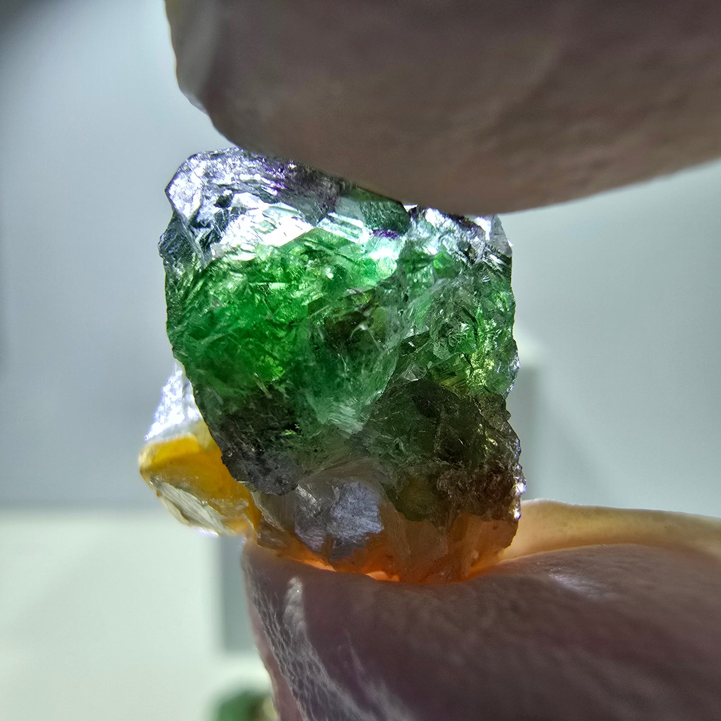 Lot de 7 fluorites fantômes, tourmalines scholl, muscovites, Erongo, Namibie, 24-14 mm