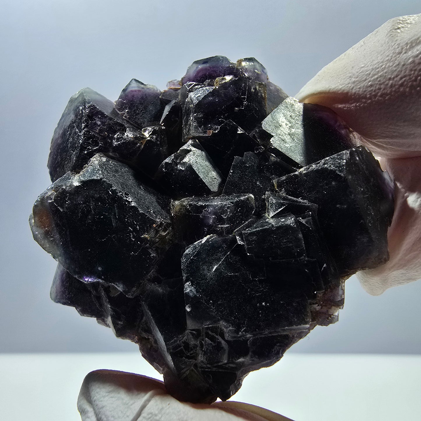 Rare spécimen de cube de fluorite fantôme, bleu-violet Okorusu, Namibie 53 x 48 x 23 mm