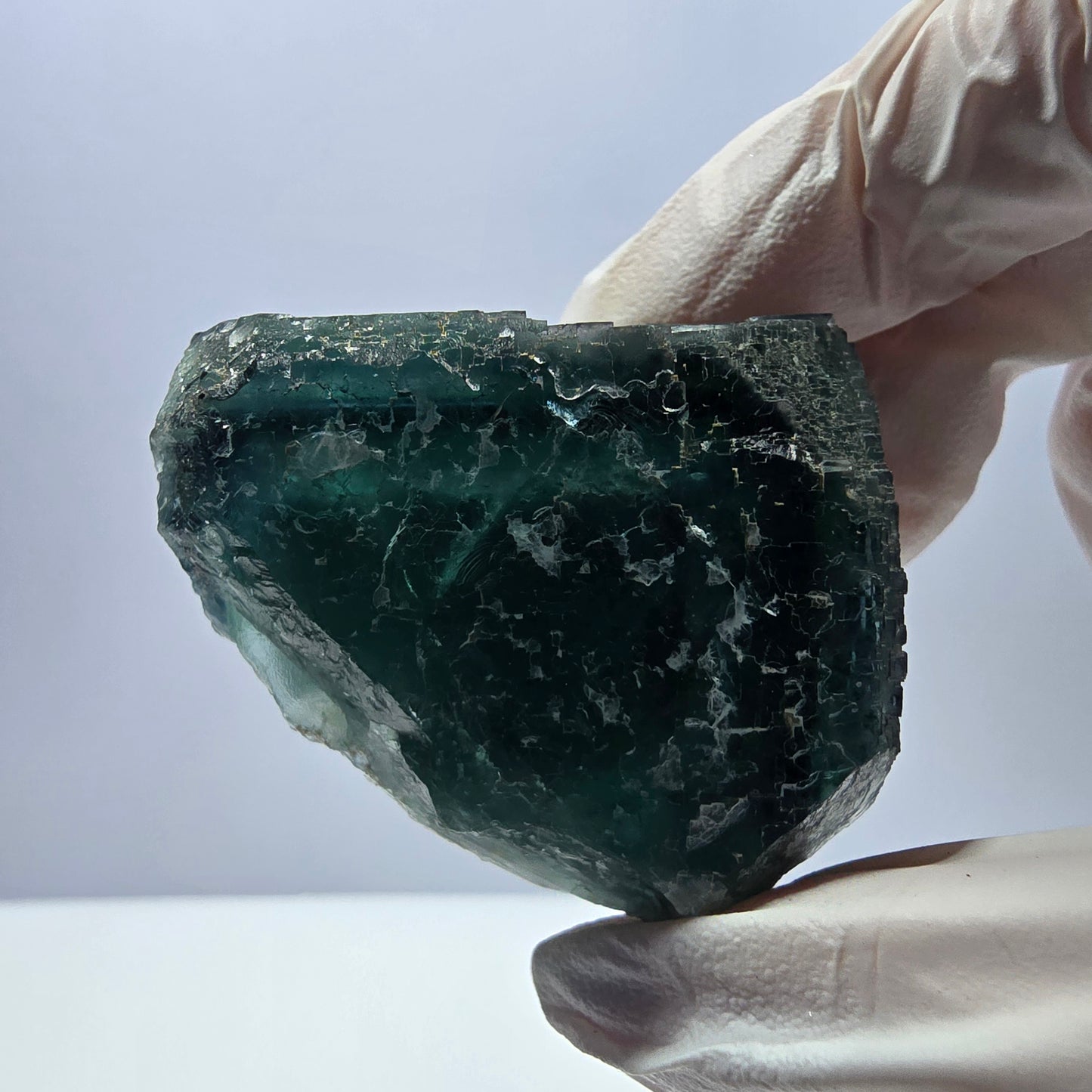 Spécimen de cube de fluorite fantôme, parquet vert Okorusu, Namibie 44*37*35 mm