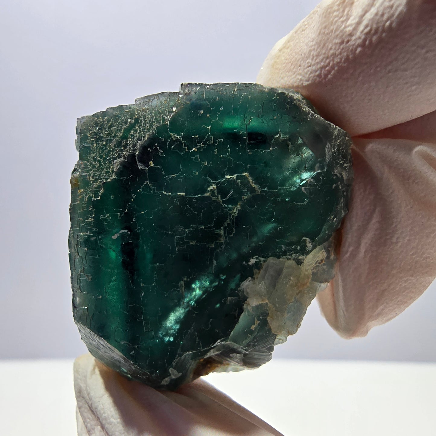 Spécimen de cube de fluorite fantôme, parquet vert Okorusu, Namibie 44*37*35 mm