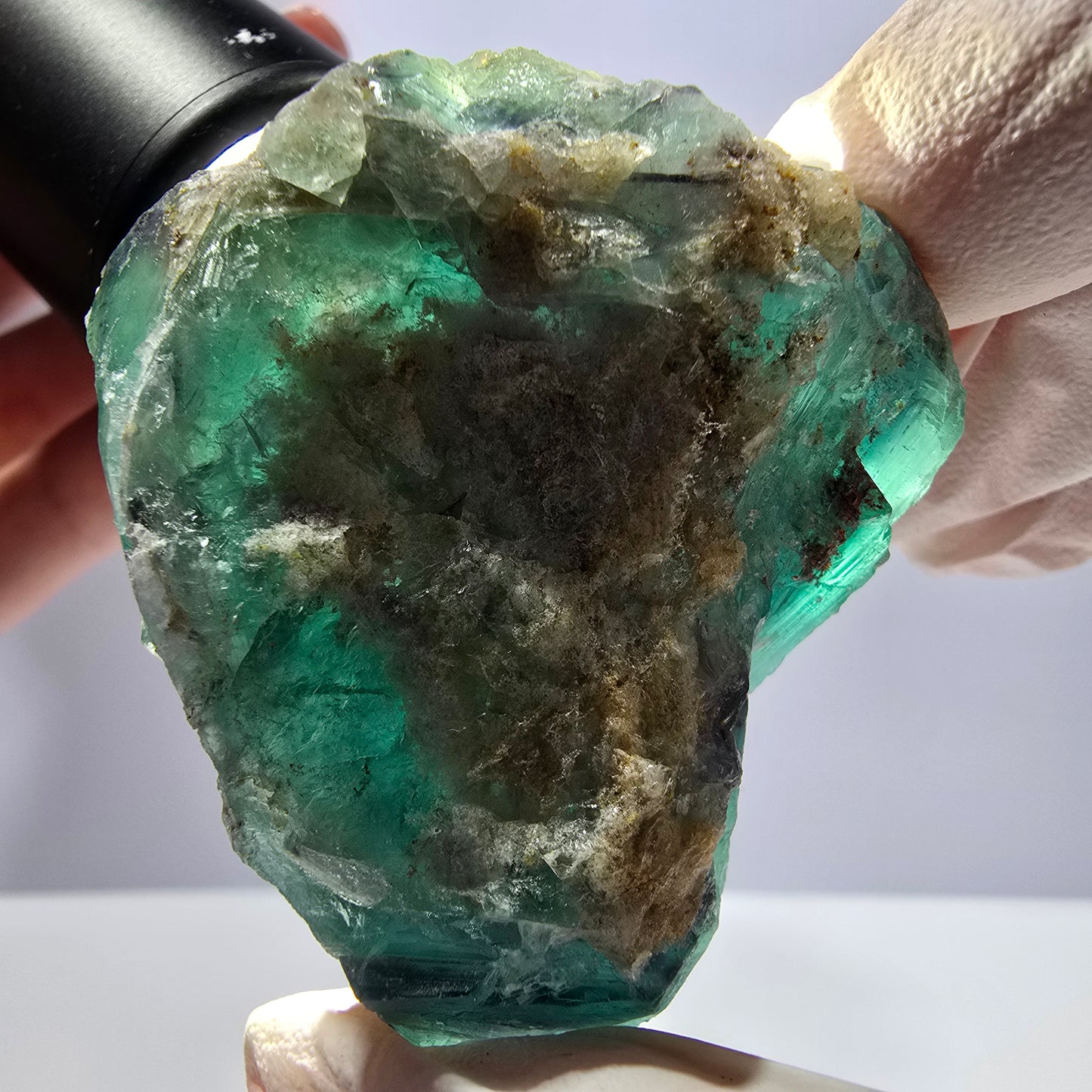 Spécimen de cube de fluorite fantôme, parquet vert Okorusu, Namibie 44*37*35 mm