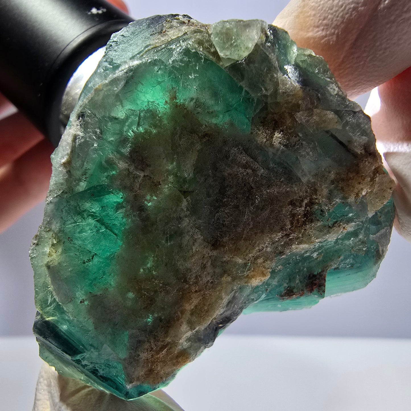 Spécimen de cube de fluorite fantôme, parquet vert Okorusu, Namibie 44*37*35 mm