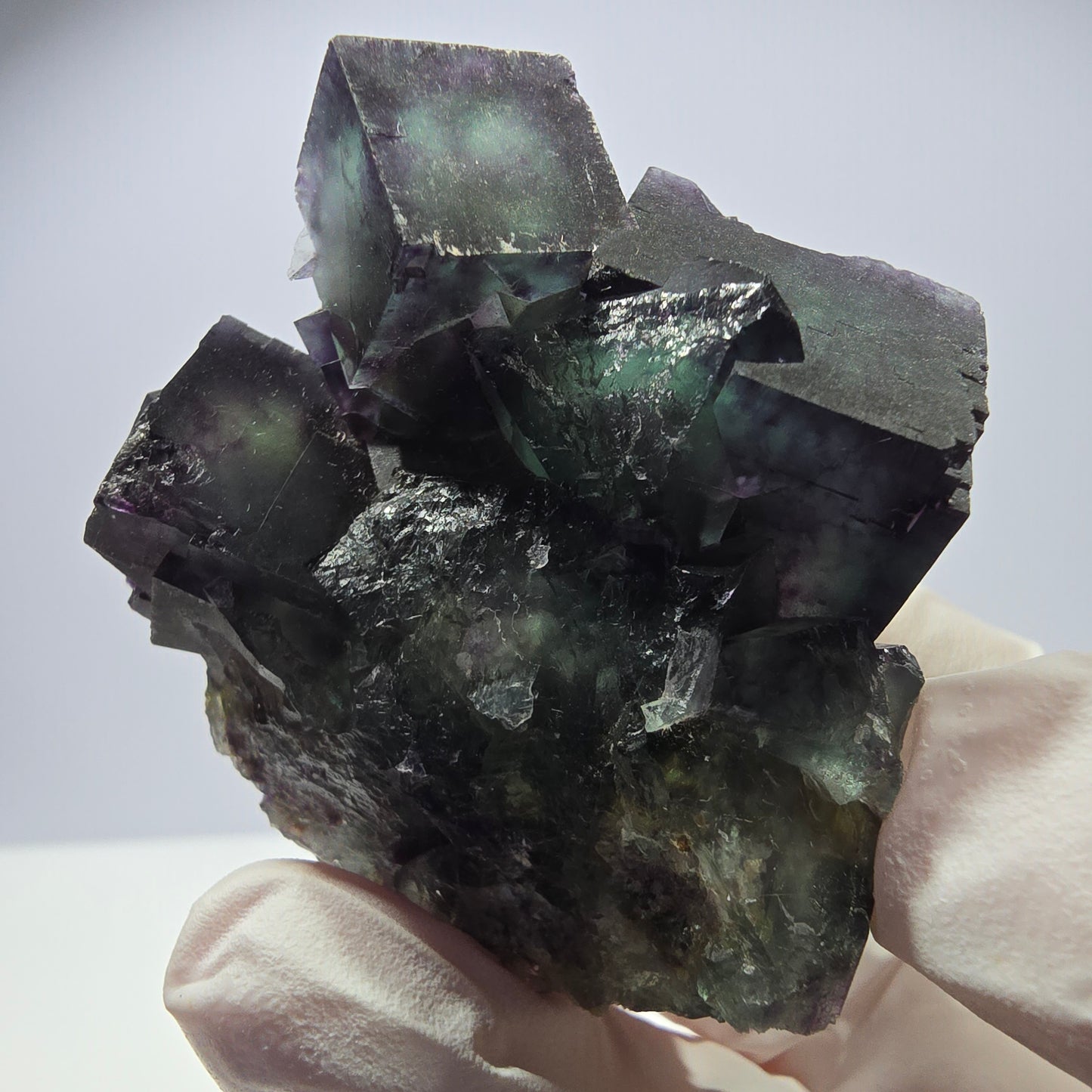 Spécimen de cube de fluorite fantôme, parqueté, zonal Okorusu, Namibie 49*45*27mm