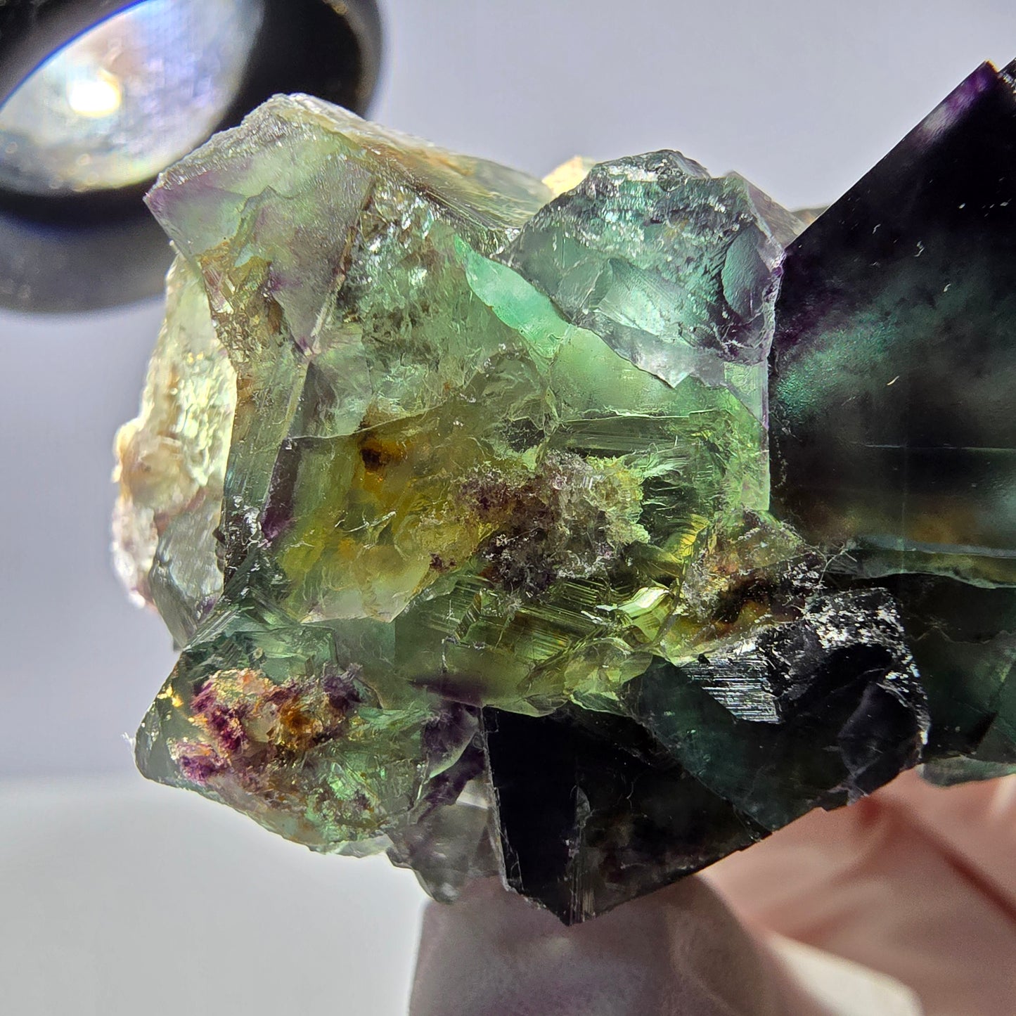 Spécimen de cube de fluorite fantôme, parqueté, zonal Okorusu, Namibie 49*45*27mm